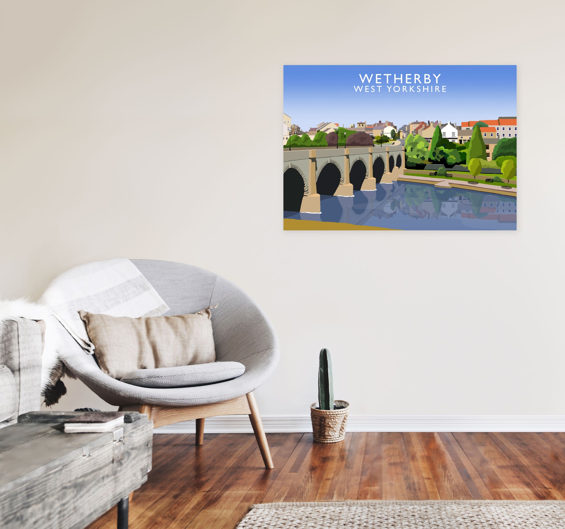 Wetherby West Yorkshire Digital Art Print by Richard O'Neill A1 Black Frame