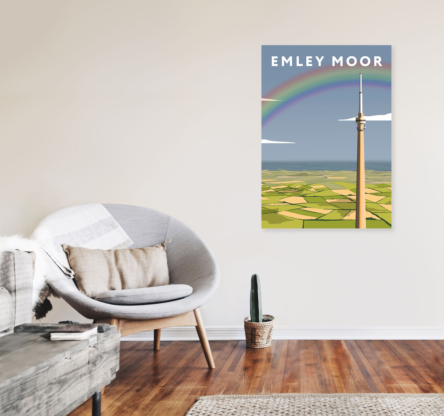 Emley Moor Portrait by Richard O'Neill A1 Black Frame