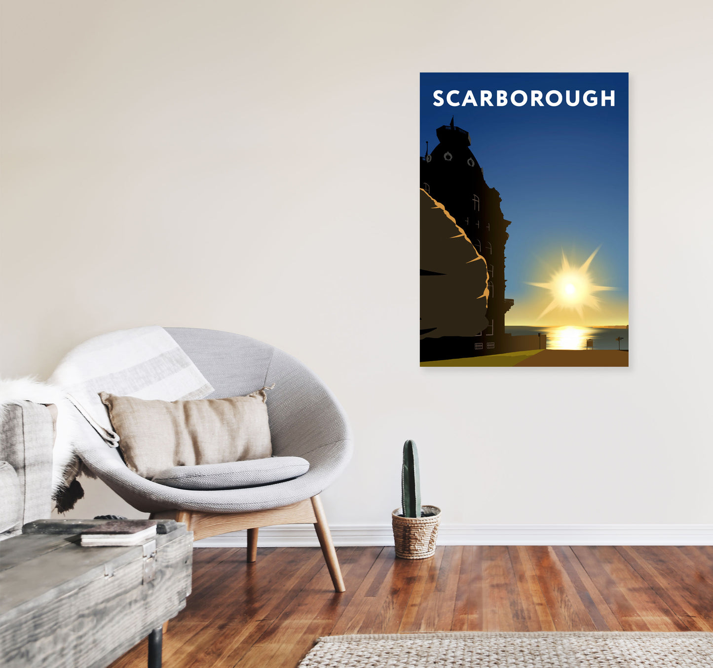 Scarborough Sunrise Portrait by Richard O'Neill A1 Black Frame