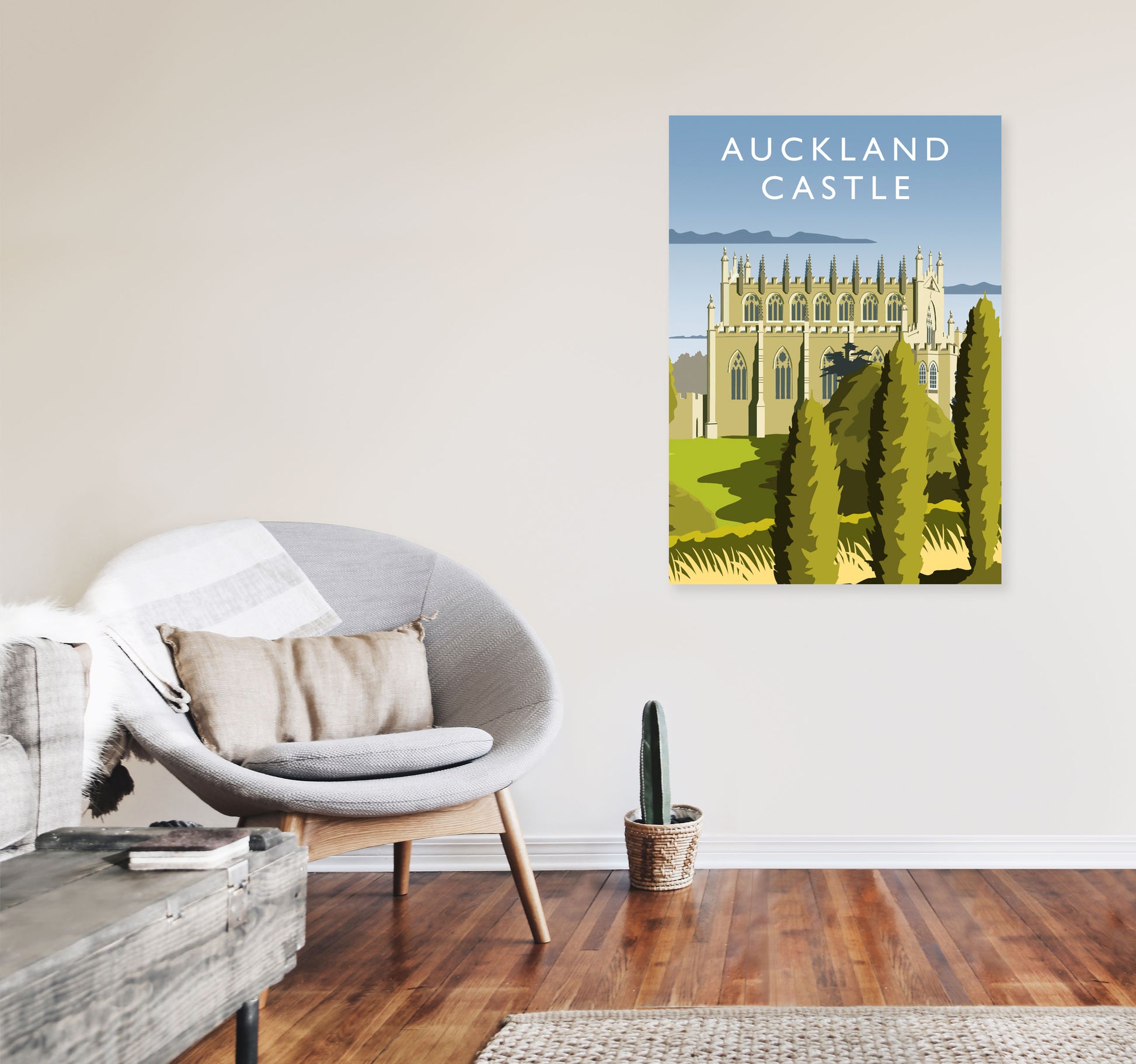 Auckland Castle portrait by Richard O'Neill A1 Black Frame