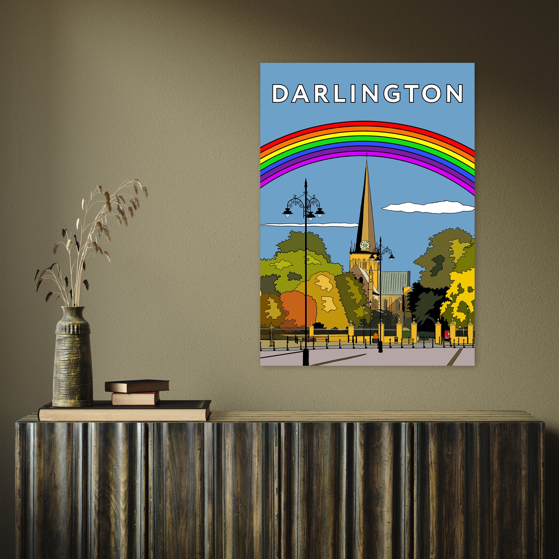 Darlington (St Cuthbert's Church) portrait by Richard O'Neill A1 Print Only