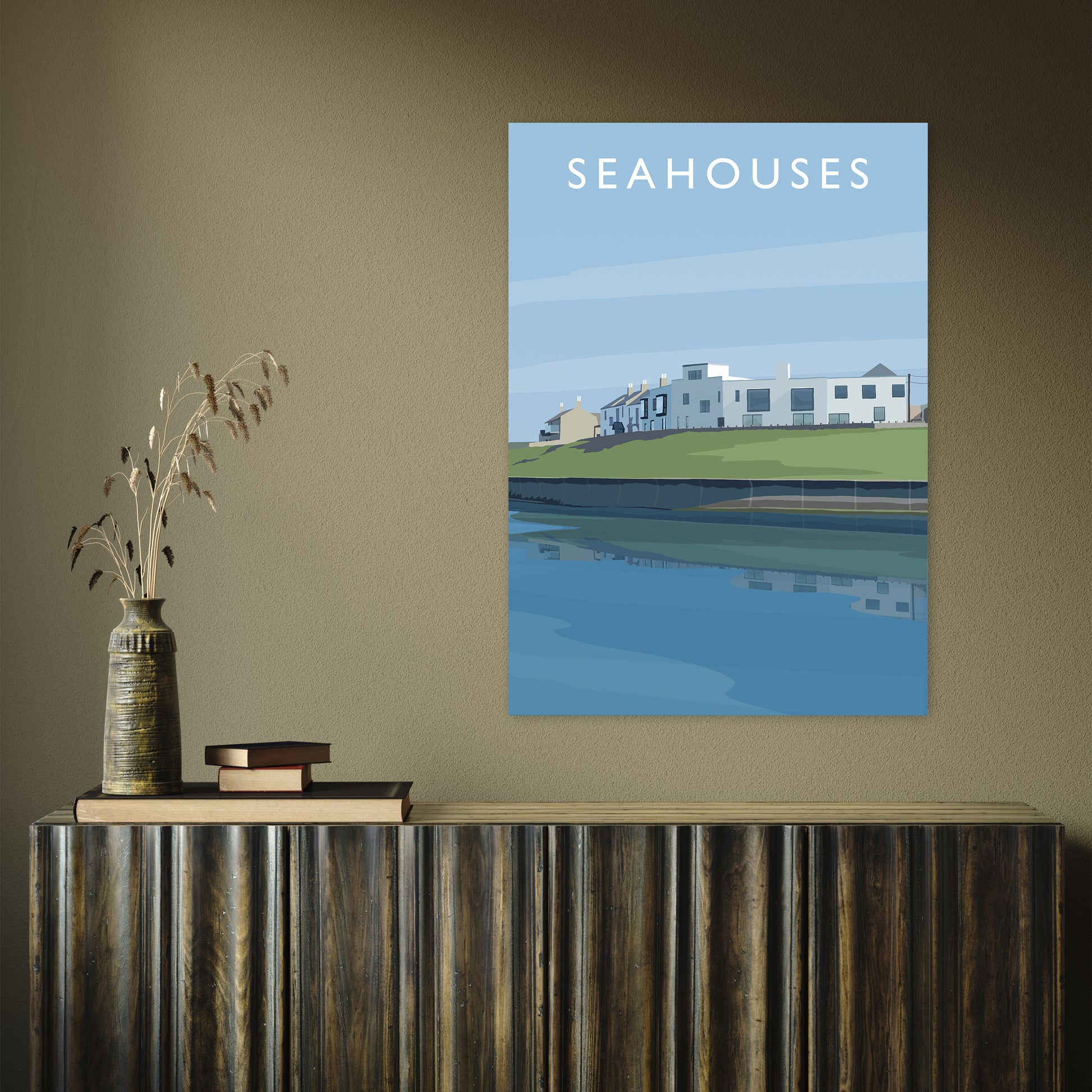 Seahouses 2 portrait by Richard O'Neill A1 Print Only