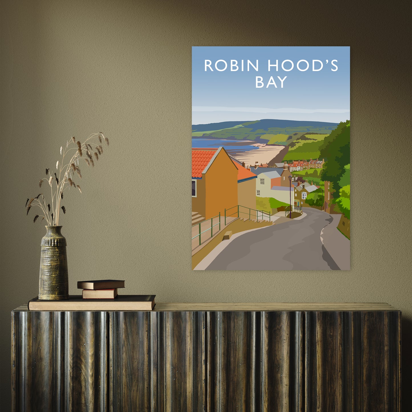 Robin Hood's Bay 3 portrait by Richard O'Neill A1 Print Only