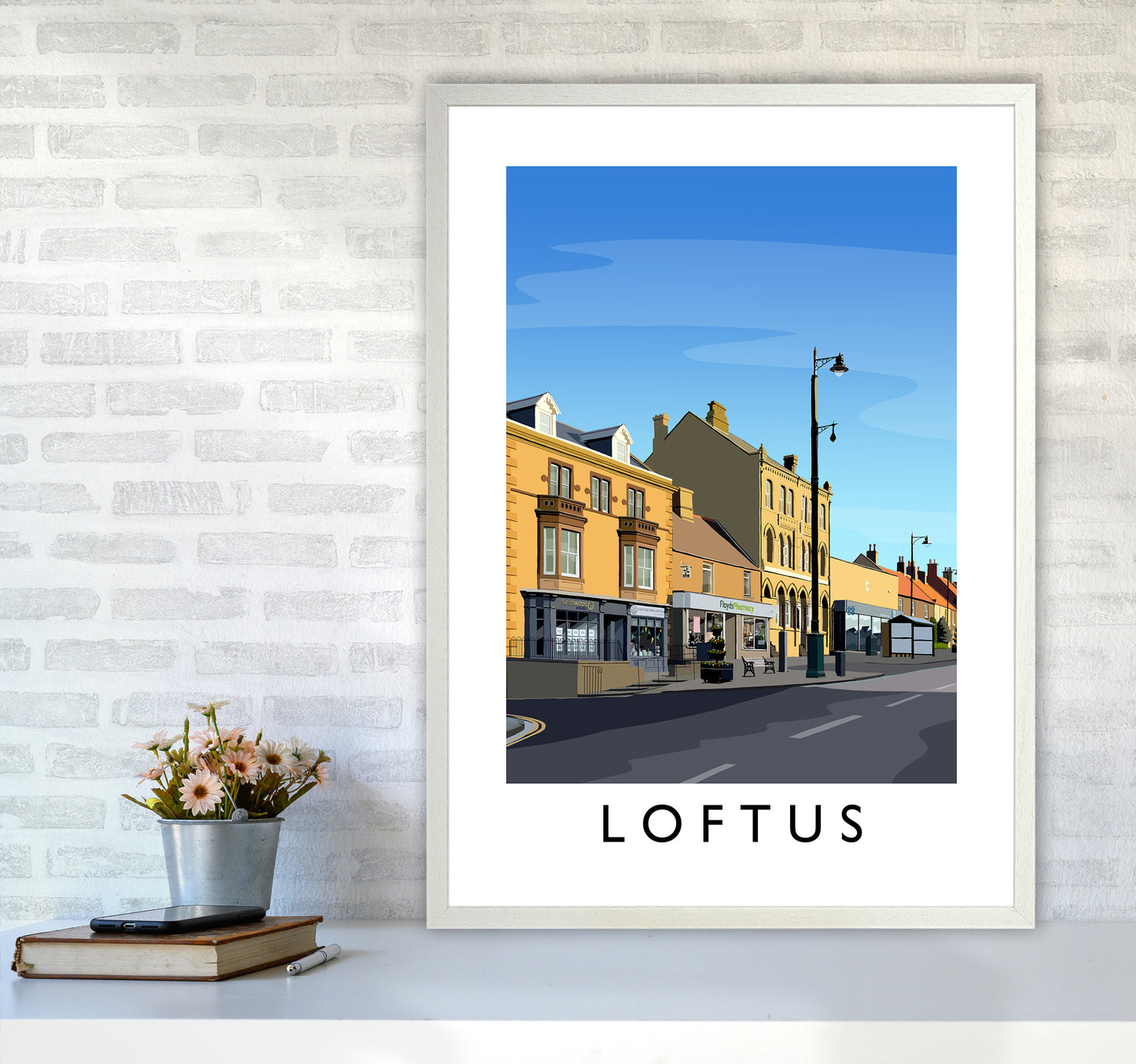 Loftus 3 Portrait Art Print by Richard O'Neill A1 Oak Frame