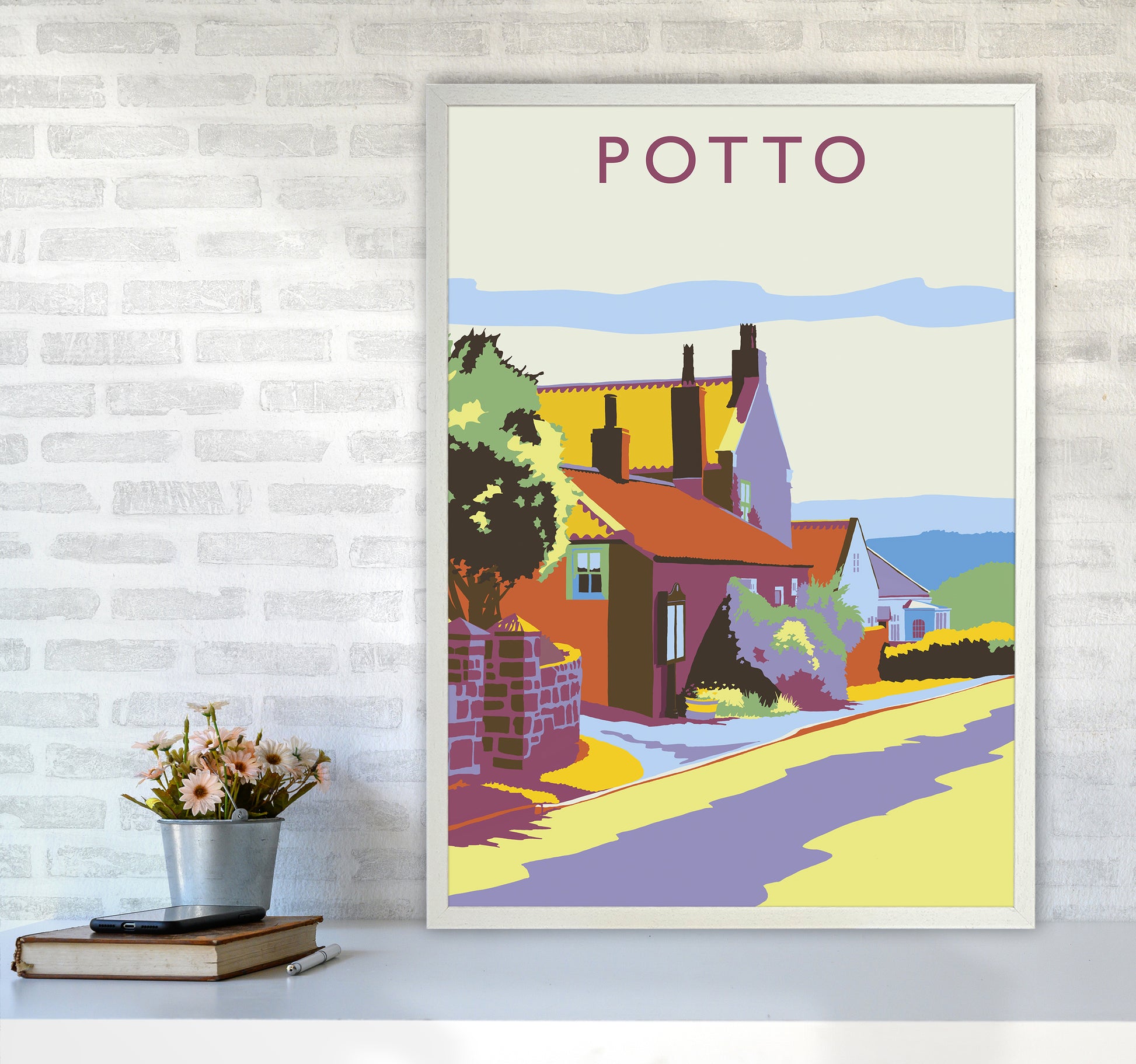 Potto portrait Travel Art Print by Richard O'Neill A1 Oak Frame