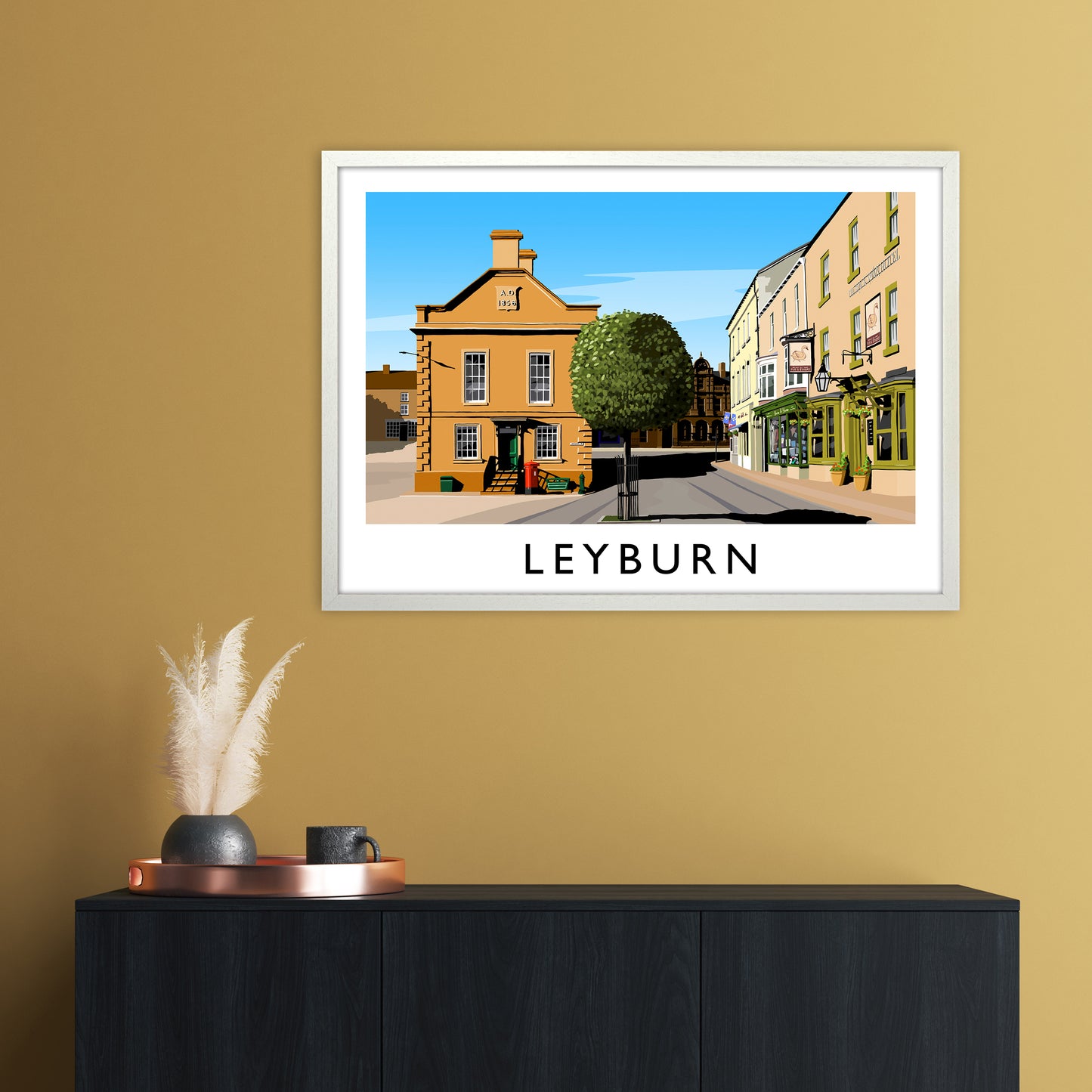 Leyburn 3 Travel Art Print by Richard O'Neill A1 Oak Frame