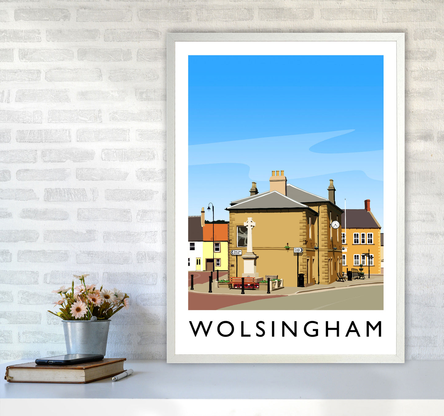 Wolsingham 2 portrait Travel Art Print by Richard O'Neill A1 Oak Frame