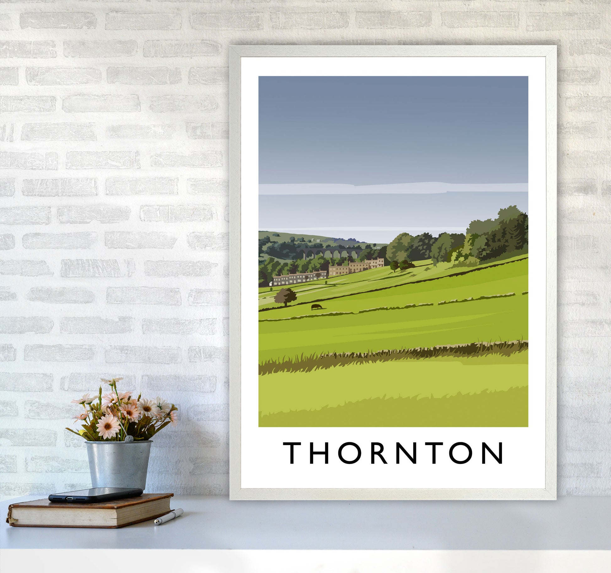 Thornton portrait Travel Art Print by Richard O'Neill A1 Oak Frame