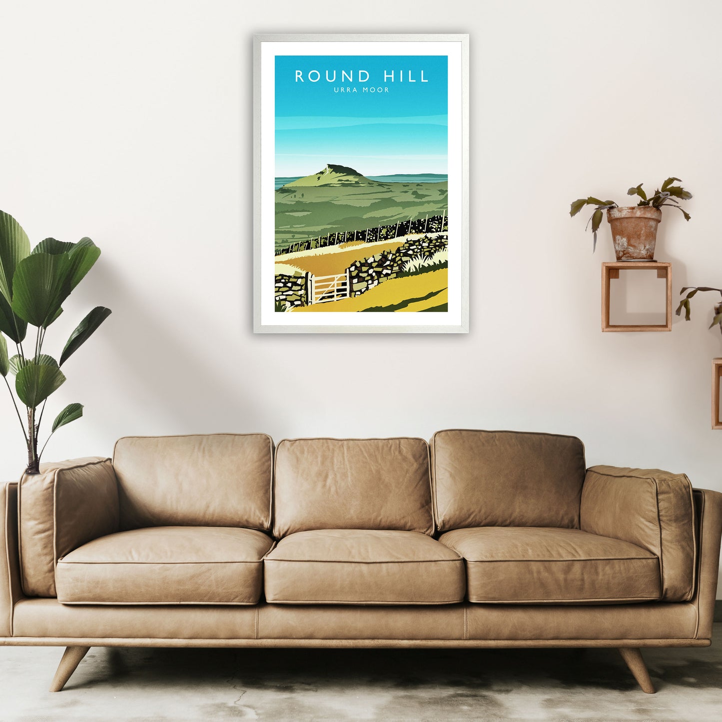 Round Hill Portrait Travel Art Print by Richard O'Neill A1 Oak Frame