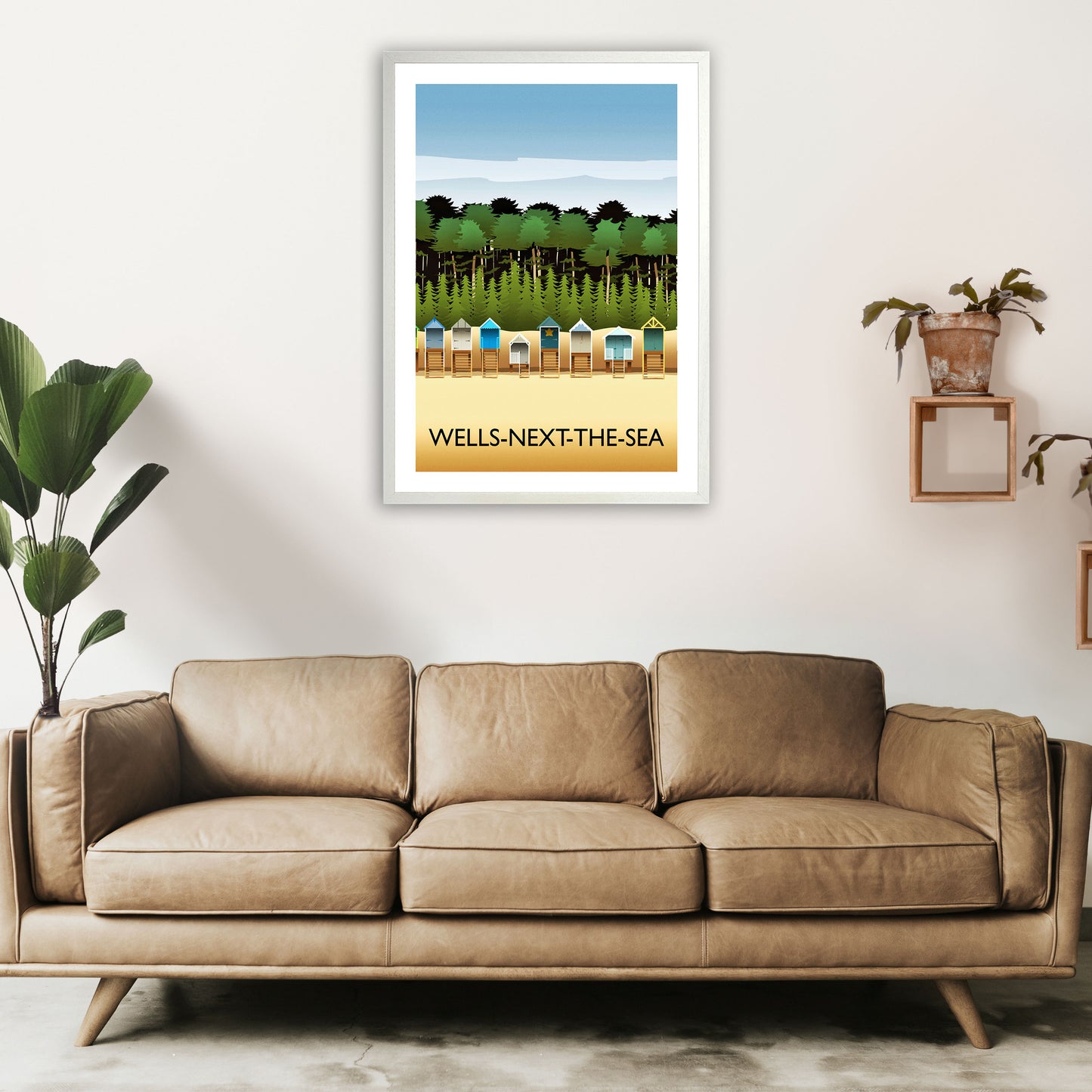 Wells-Next-The-Sea Portrait Travel Art Print by Richard O'Neill A1 Oak Frame