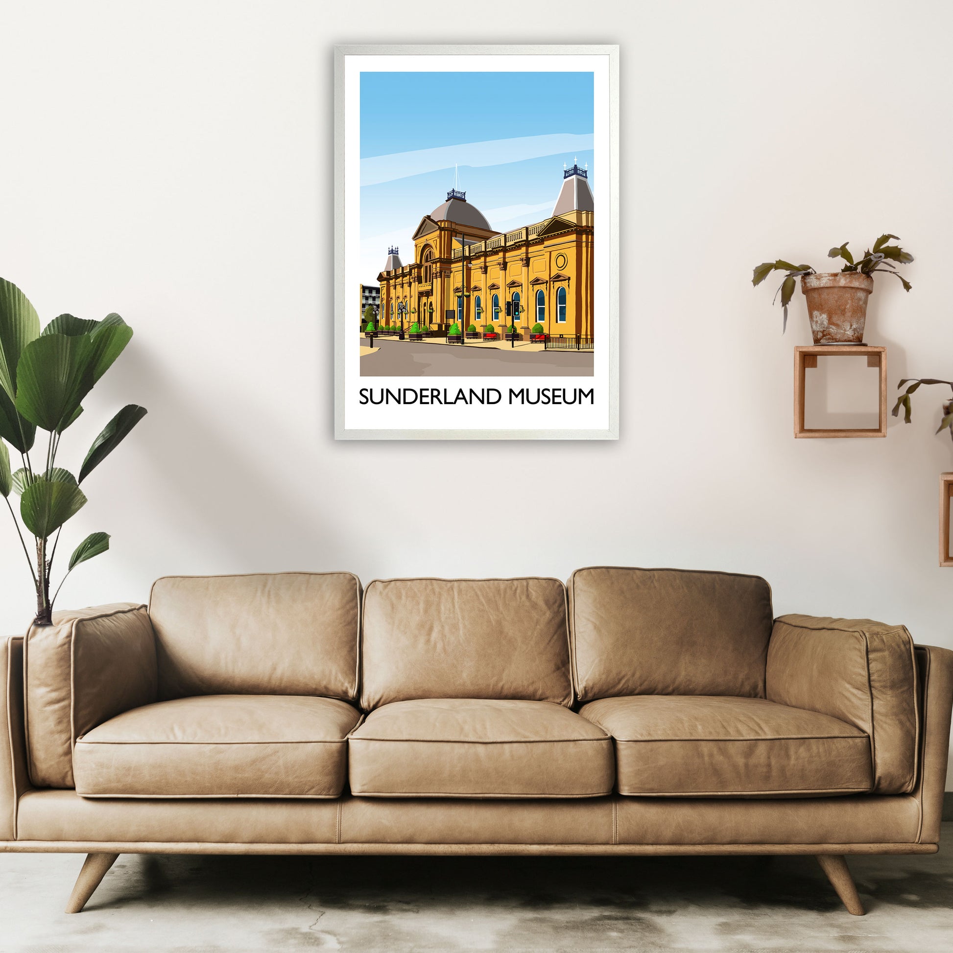 Sunderland Museum 2 Portrait Travel Art Print by Richard O'Neill A1 Oak Frame