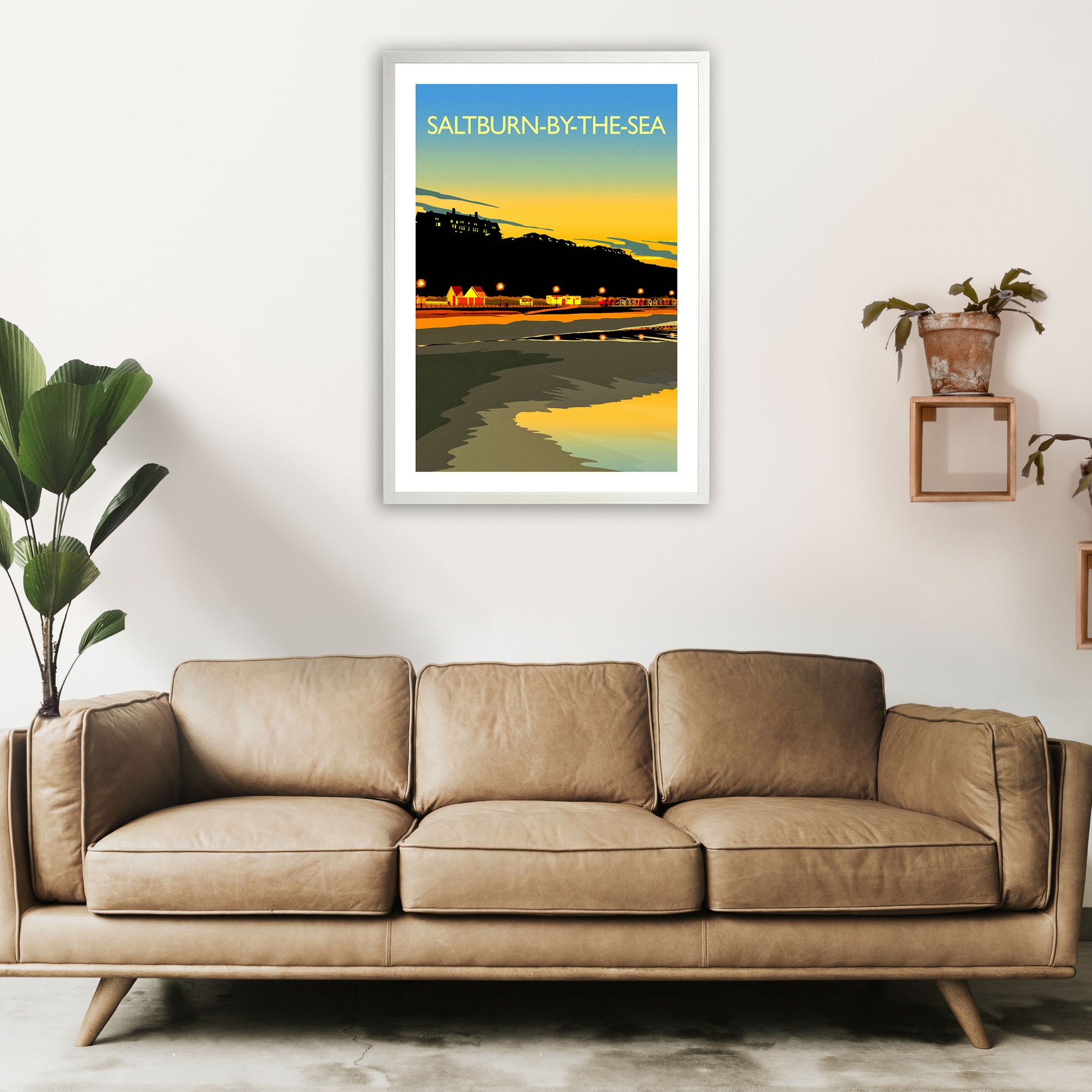 Saltburn-By-The-Sea 3 Portrait Travel Art Print by Richard O'Neill A1 Oak Frame