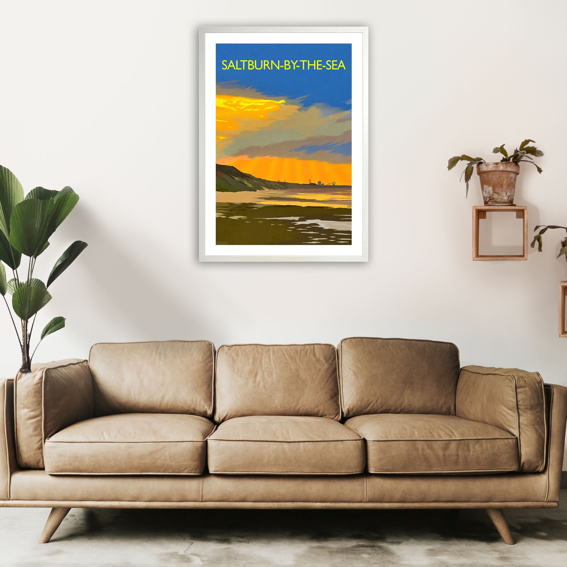 Saltburn-By-The-Sea 4 Portrait Travel Art Print by Richard O'Neill A1 Oak Frame