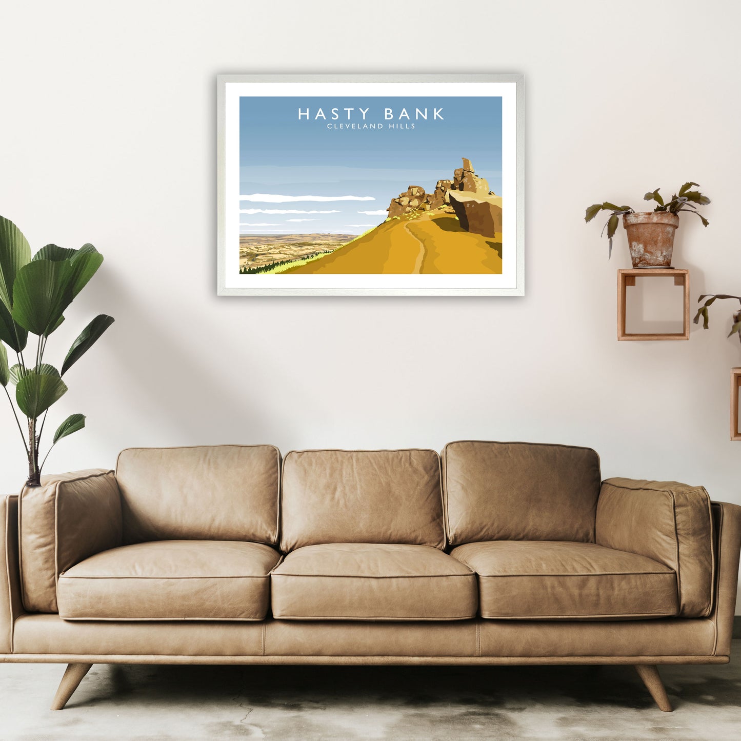 Hasty Bank Travel Art Print by Richard O'Neill A1 Oak Frame