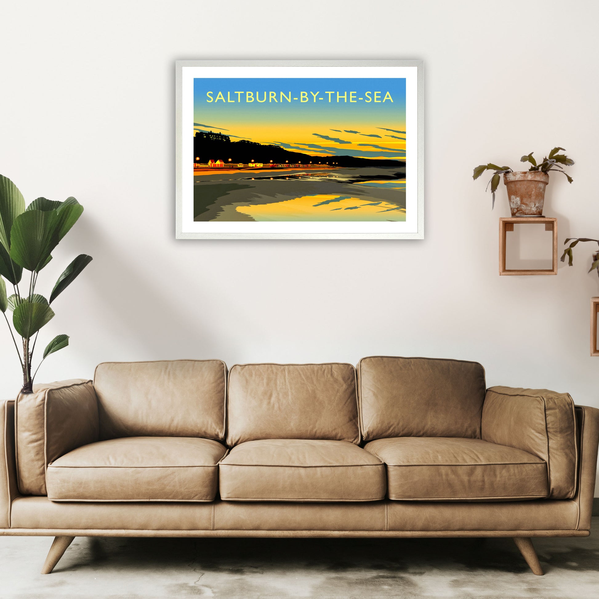 Saltburn-By-The-Sea 3 Travel Art Print by Richard O'Neill A1 Oak Frame