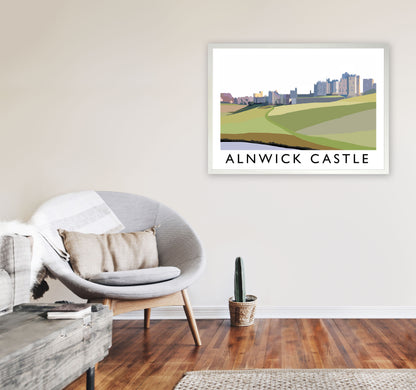 Alnwick Castle Framed Digital Art Print by Richard O'Neill A1 Oak Frame