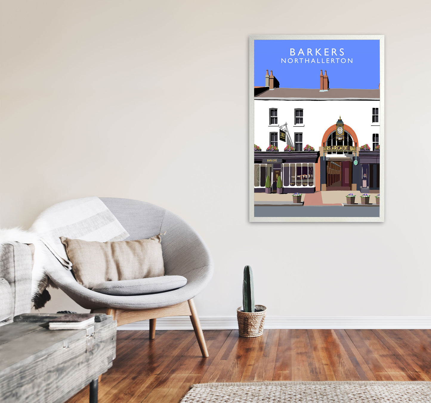 Barkers Northallerton Framed Digital Art Print by Richard O'Neill A1 Oak Frame