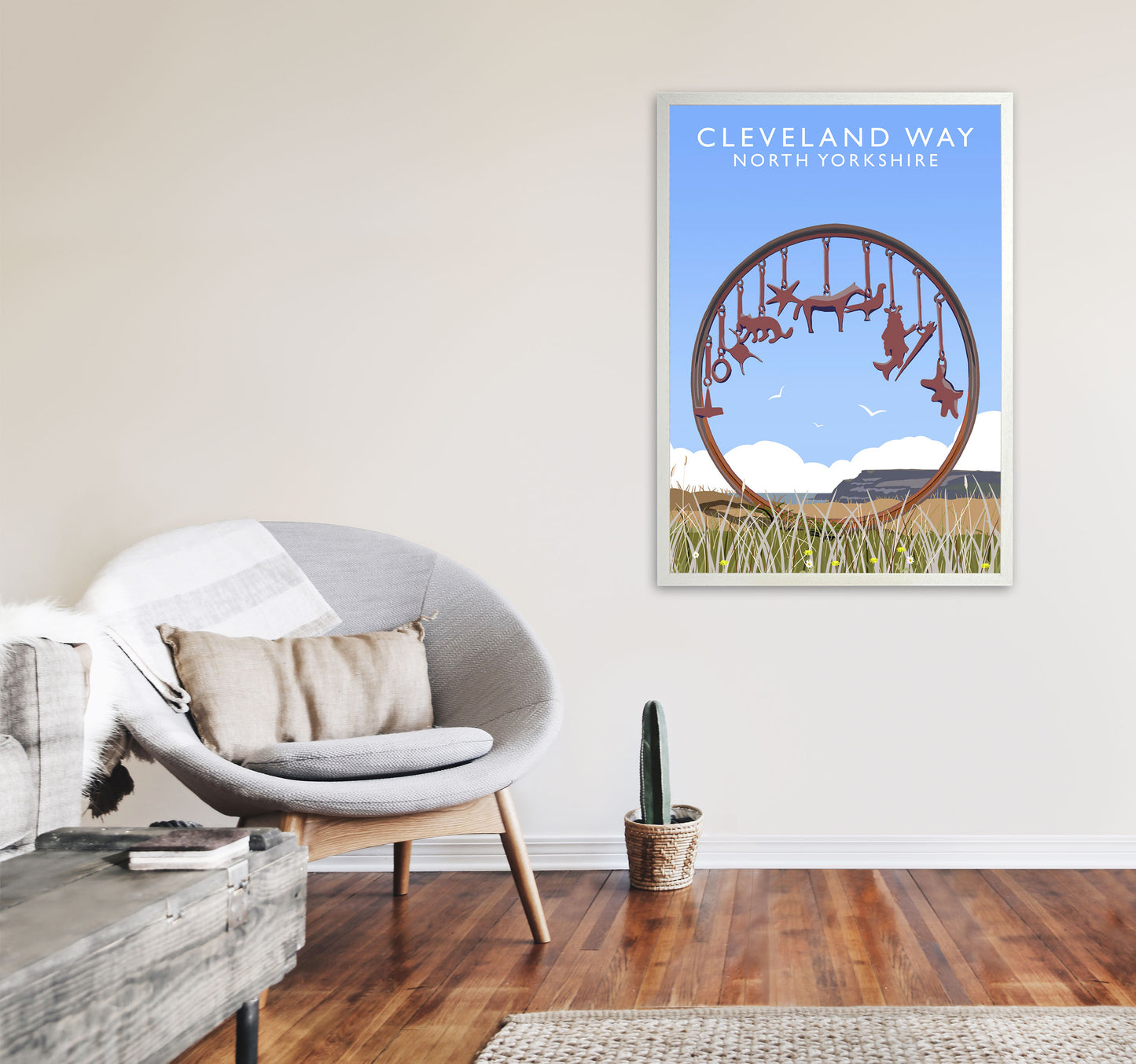 Cleveland Way North Yorkshire Framed Digital Art Print by Richard O'Neill A1 Oak Frame