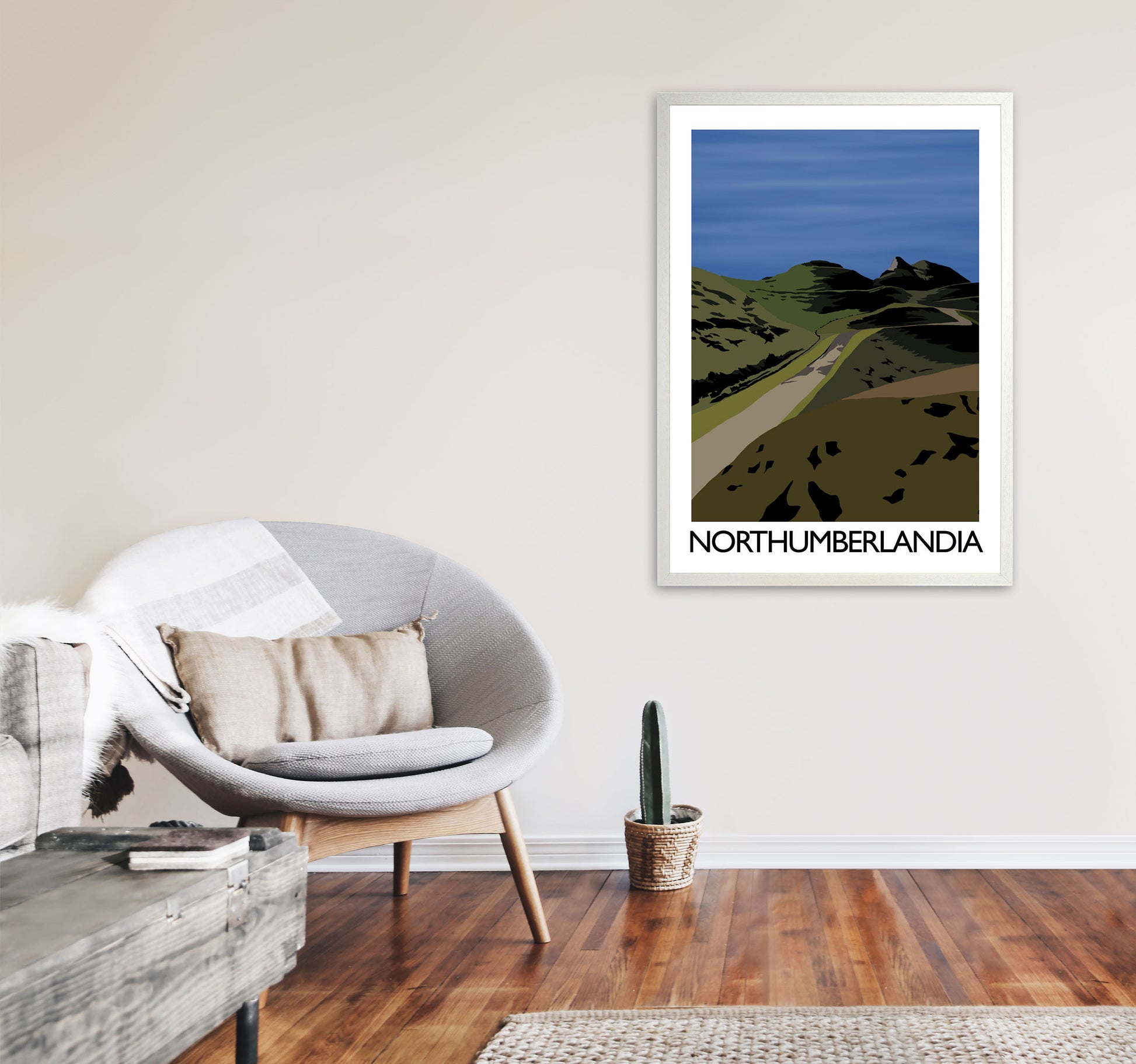 Northumberlandia Art Print by Richard O'Neill A1 Oak Frame