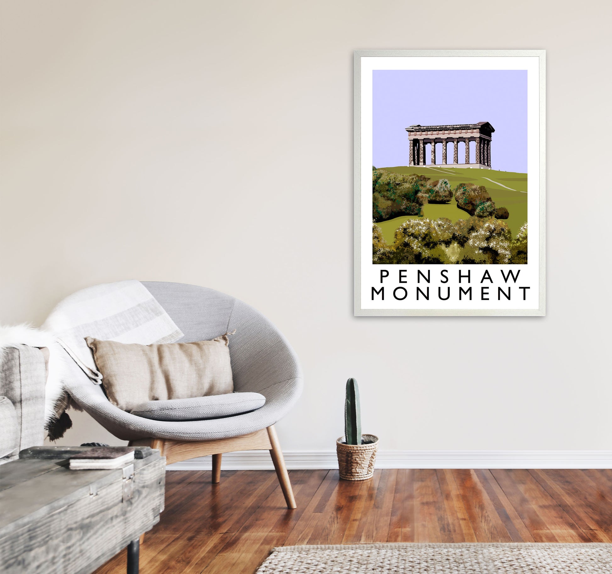 Penshaw Monument Art Print by Richard O'Neill A1 Oak Frame