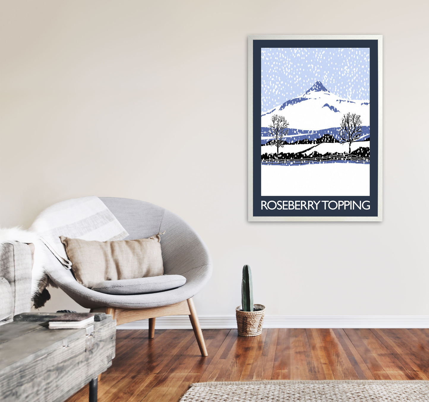 Roseberry Topping 1 Art Print by Richard O'Neill A1 Oak Frame