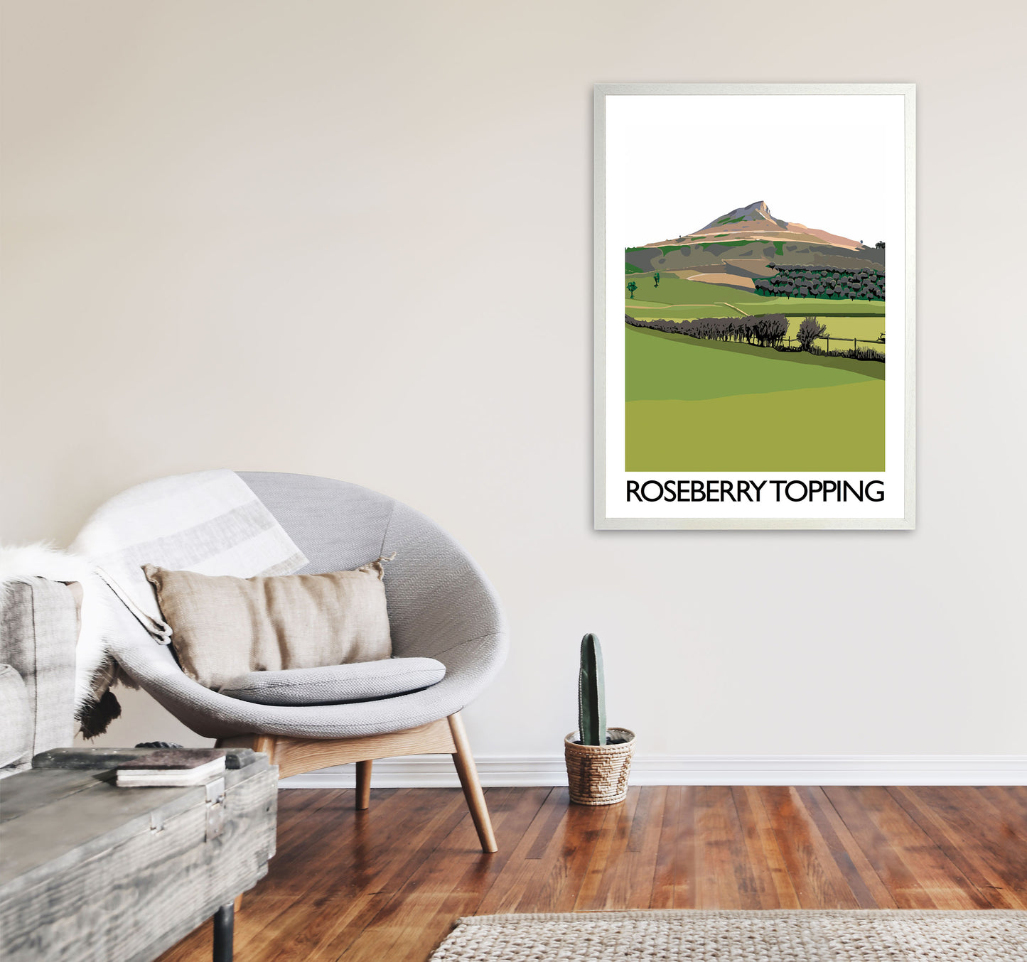 Roseberry Topping 3 Art Print by Richard O'Neill A1 Oak Frame