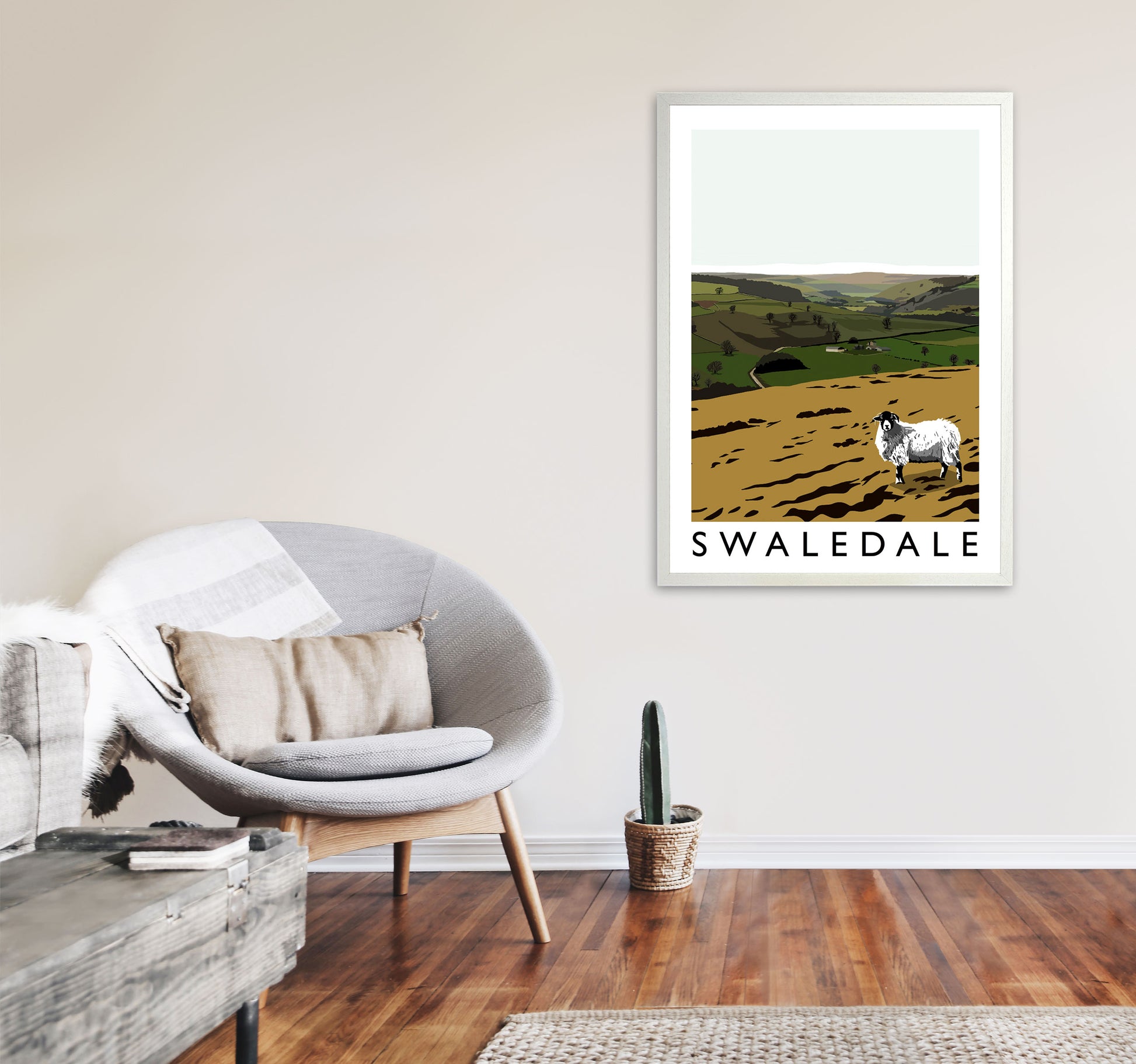 Swaledale Art Print by Richard O'Neill A1 Oak Frame