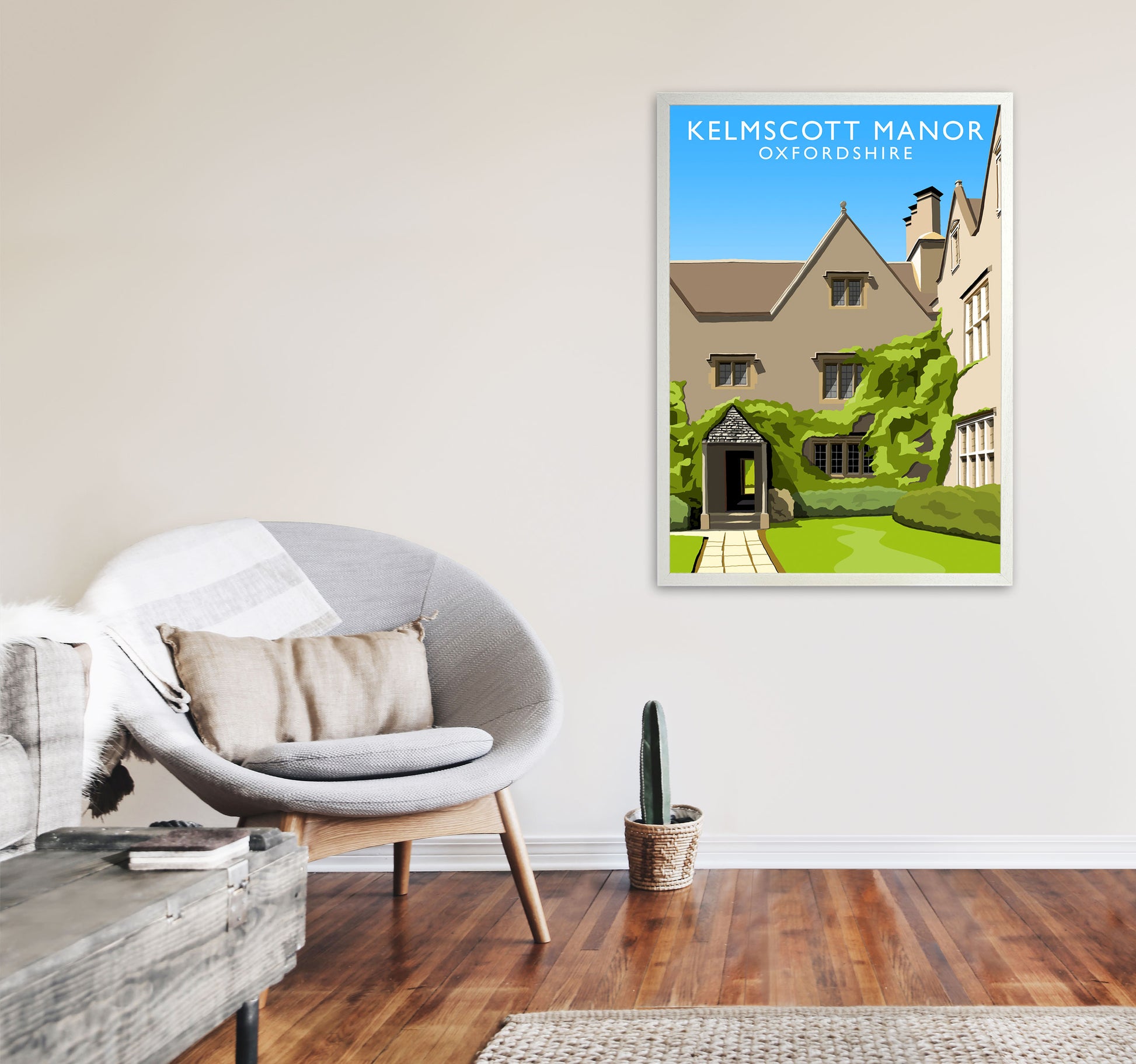 Kelmscott Manor (Portrait) by Richard O'Neill A1 Oak Frame