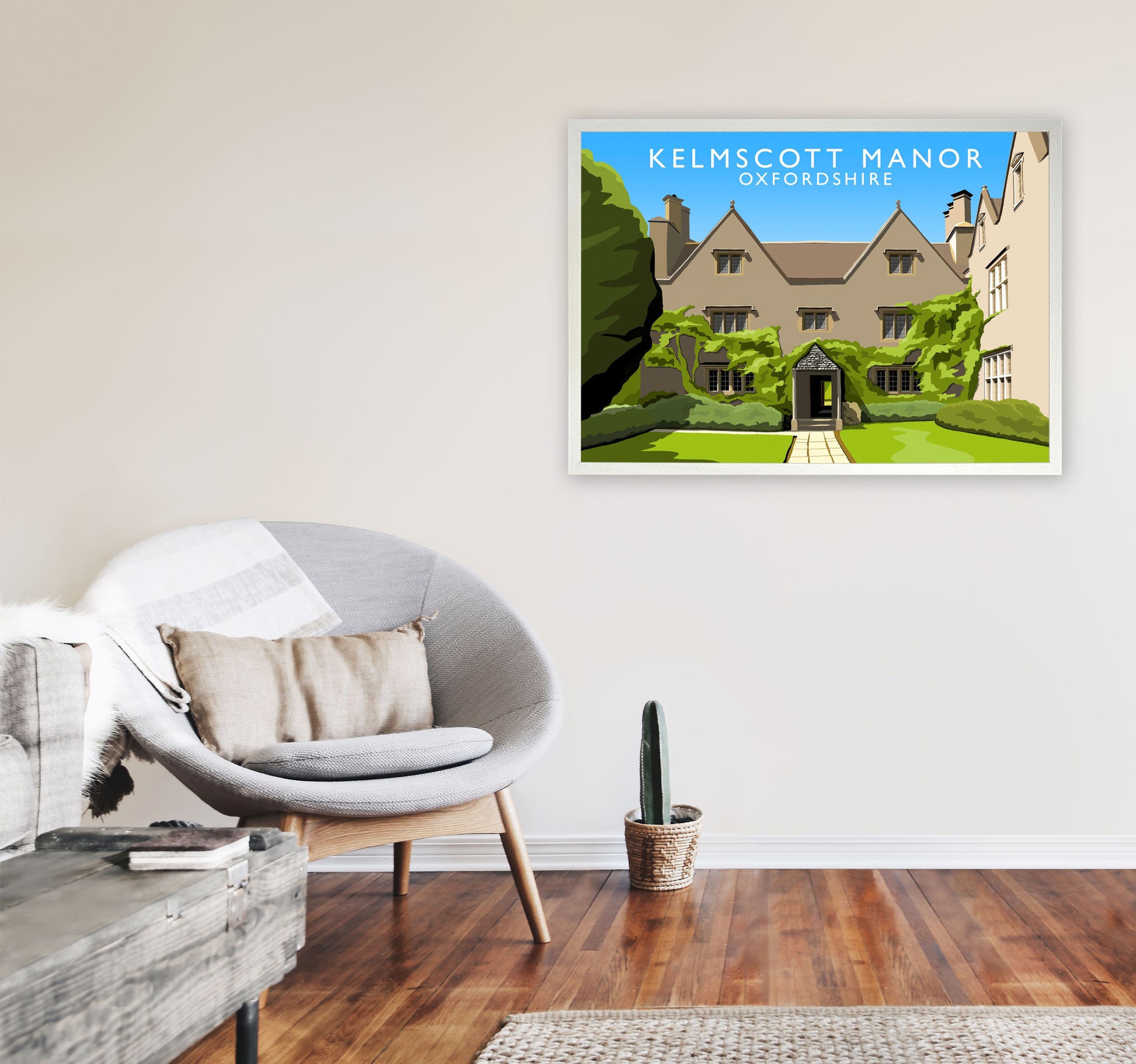 Kelmscott Manor (Landscape) by Richard O'Neill A1 Oak Frame