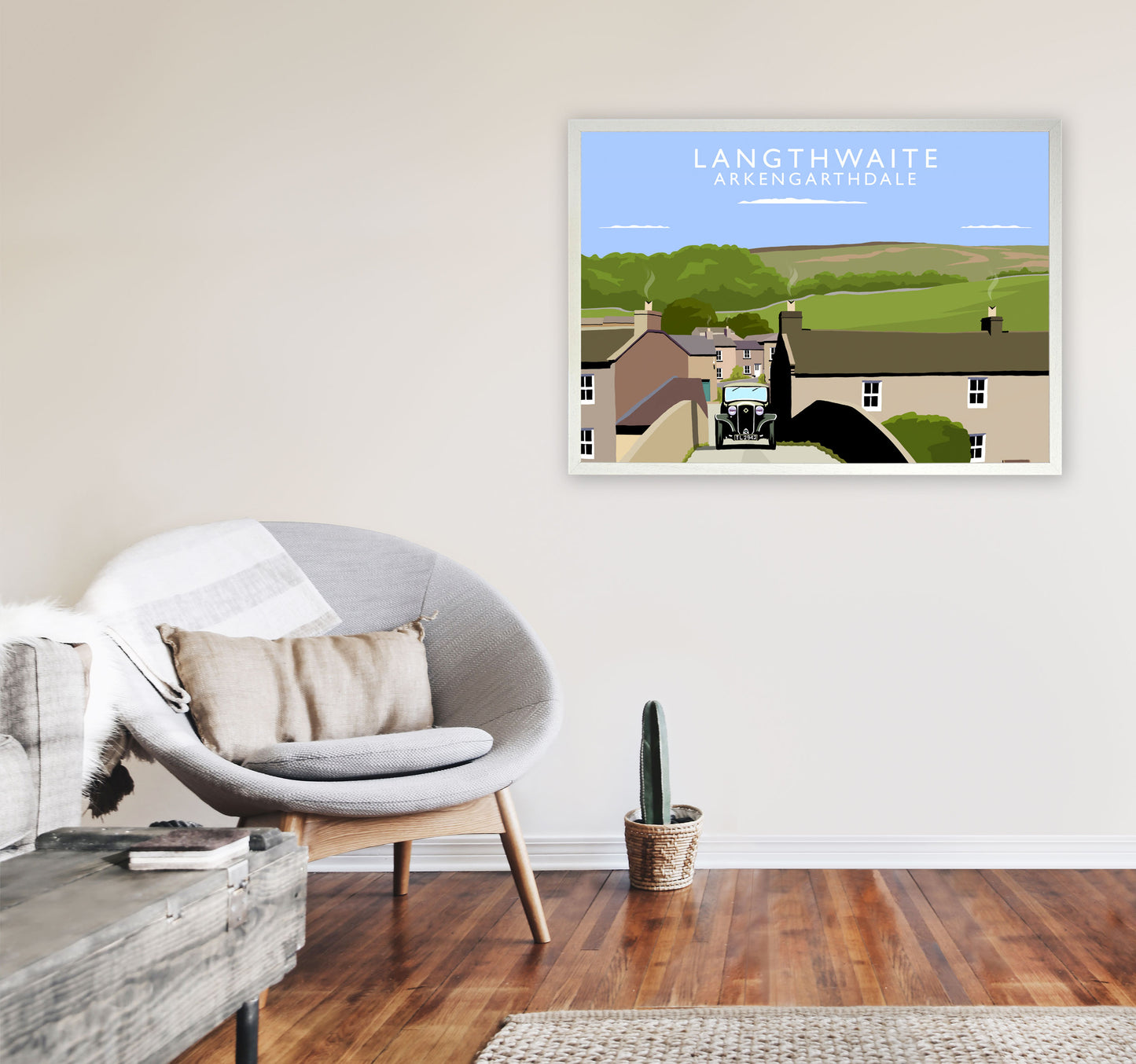 Langthwaite (Landscape) by Richard O'Neill Richard O'Neill Yorkshire Art Print A1 Oak Frame