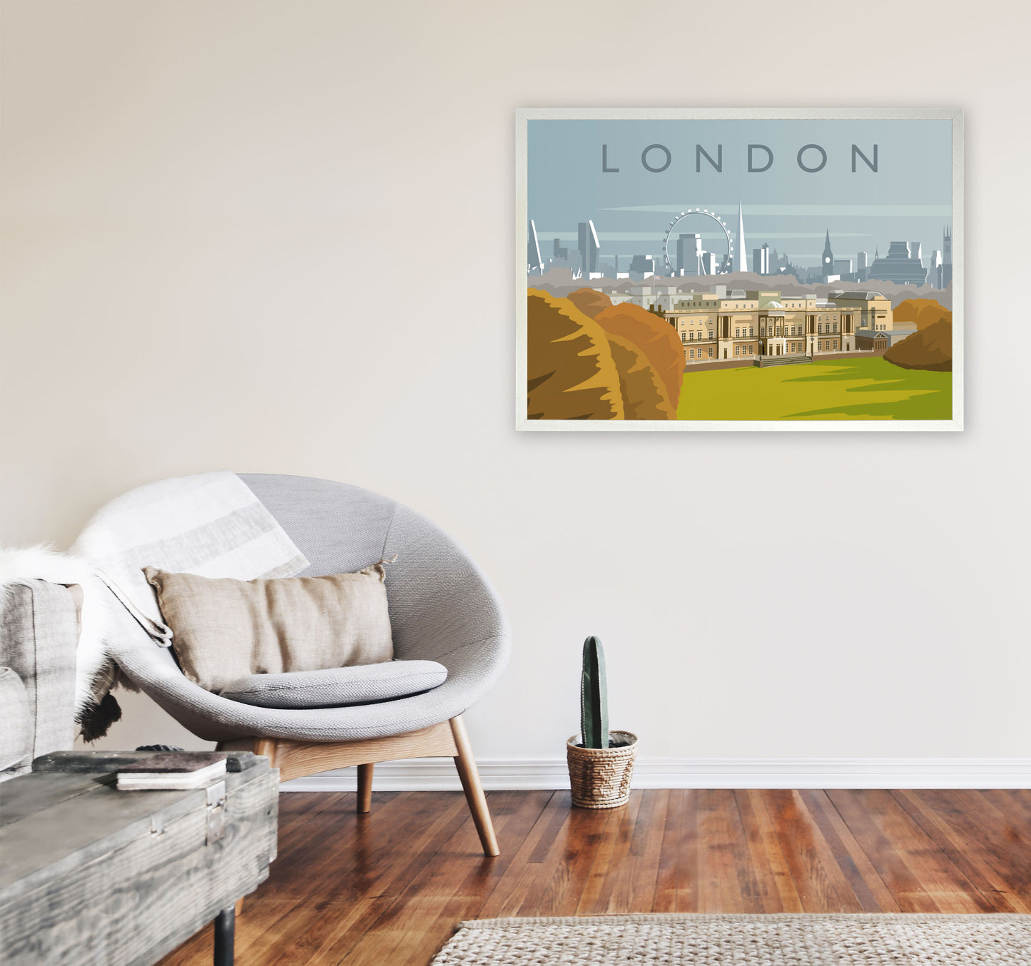 London Art Print by Richard O'Neill A1 Oak Frame