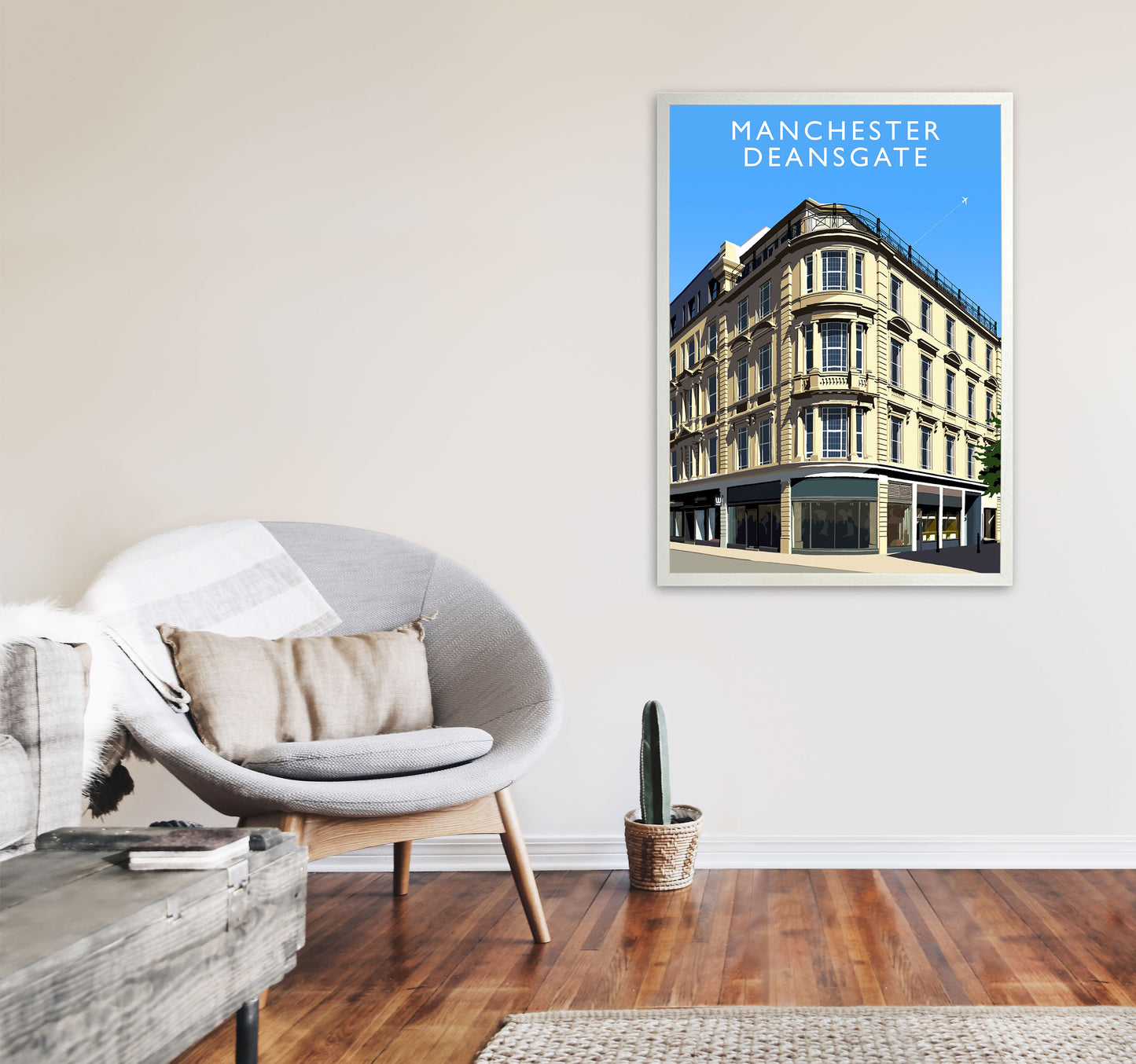 Manchester Deansgate (Portrait) by Richard O'Neill A1 Oak Frame