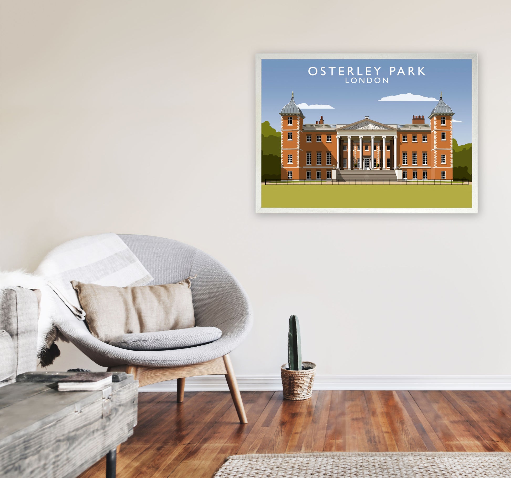 Osterley Park London Art Print by Richard O'Neill A1 Oak Frame