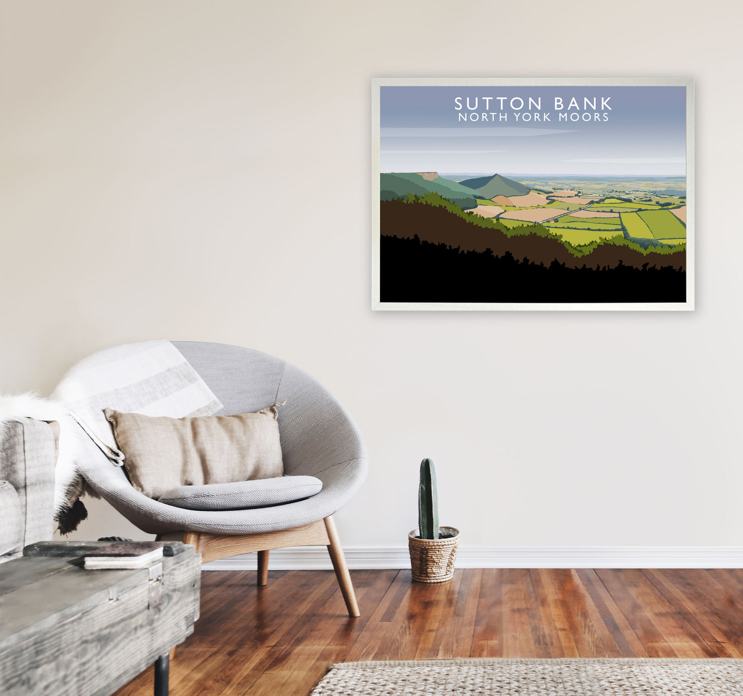 Sutton Bank North York Moors Art Print by Richard O'Neill A1 Oak Frame