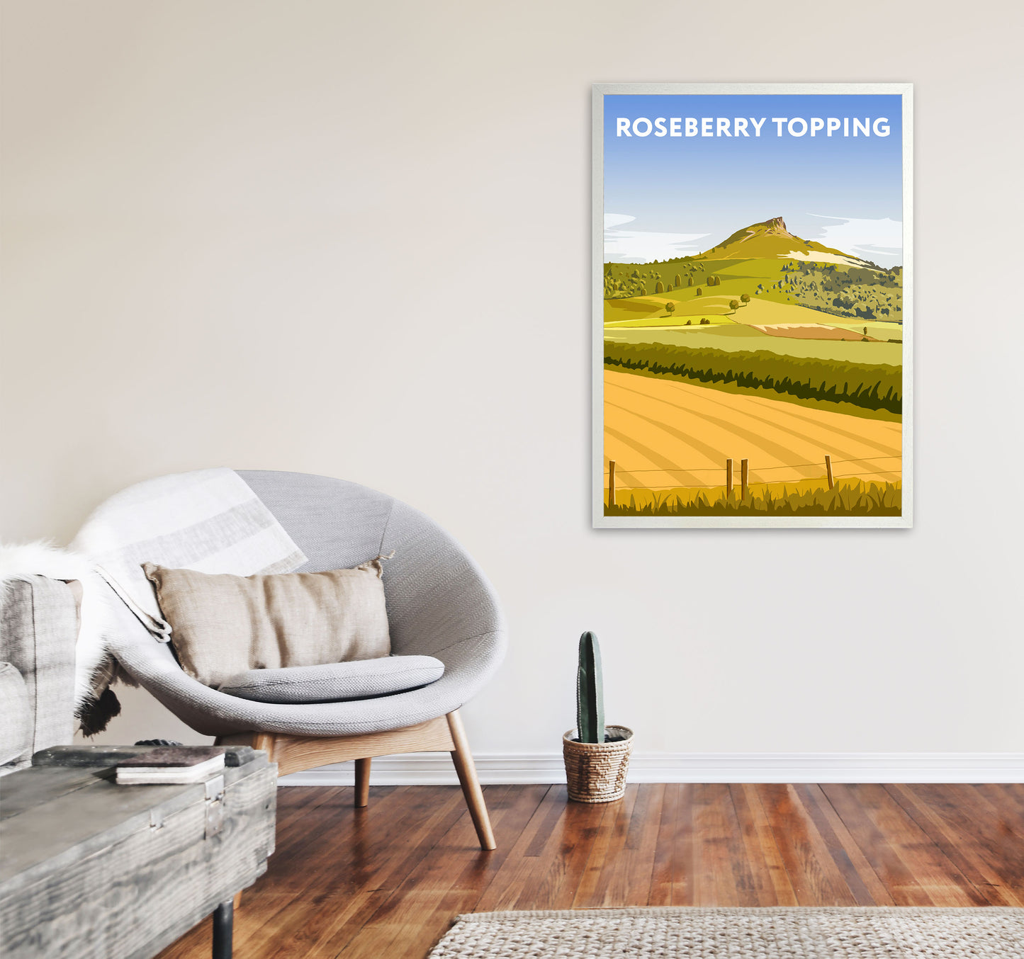 Roseberry Topping2 Portrait by Richard O'Neill A1 Oak Frame