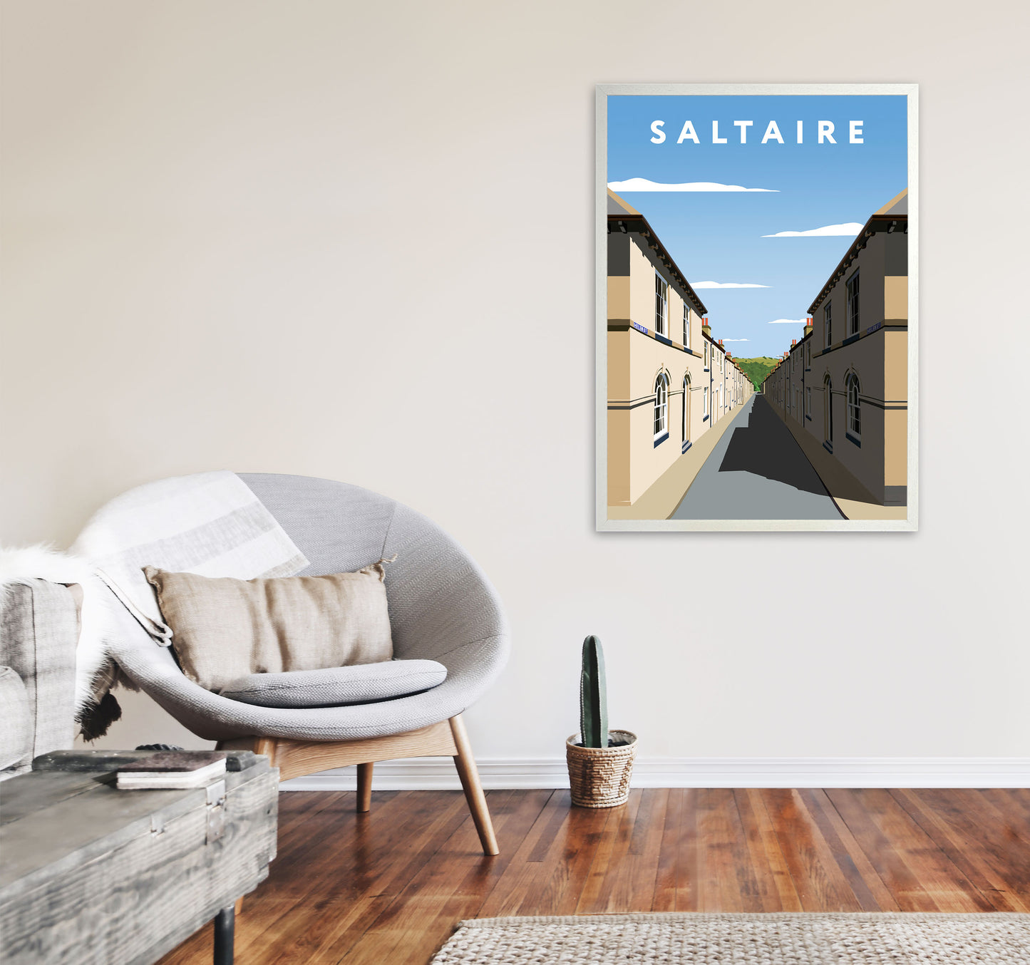 Saltaire Portrait by Richard O'Neill A1 Oak Frame