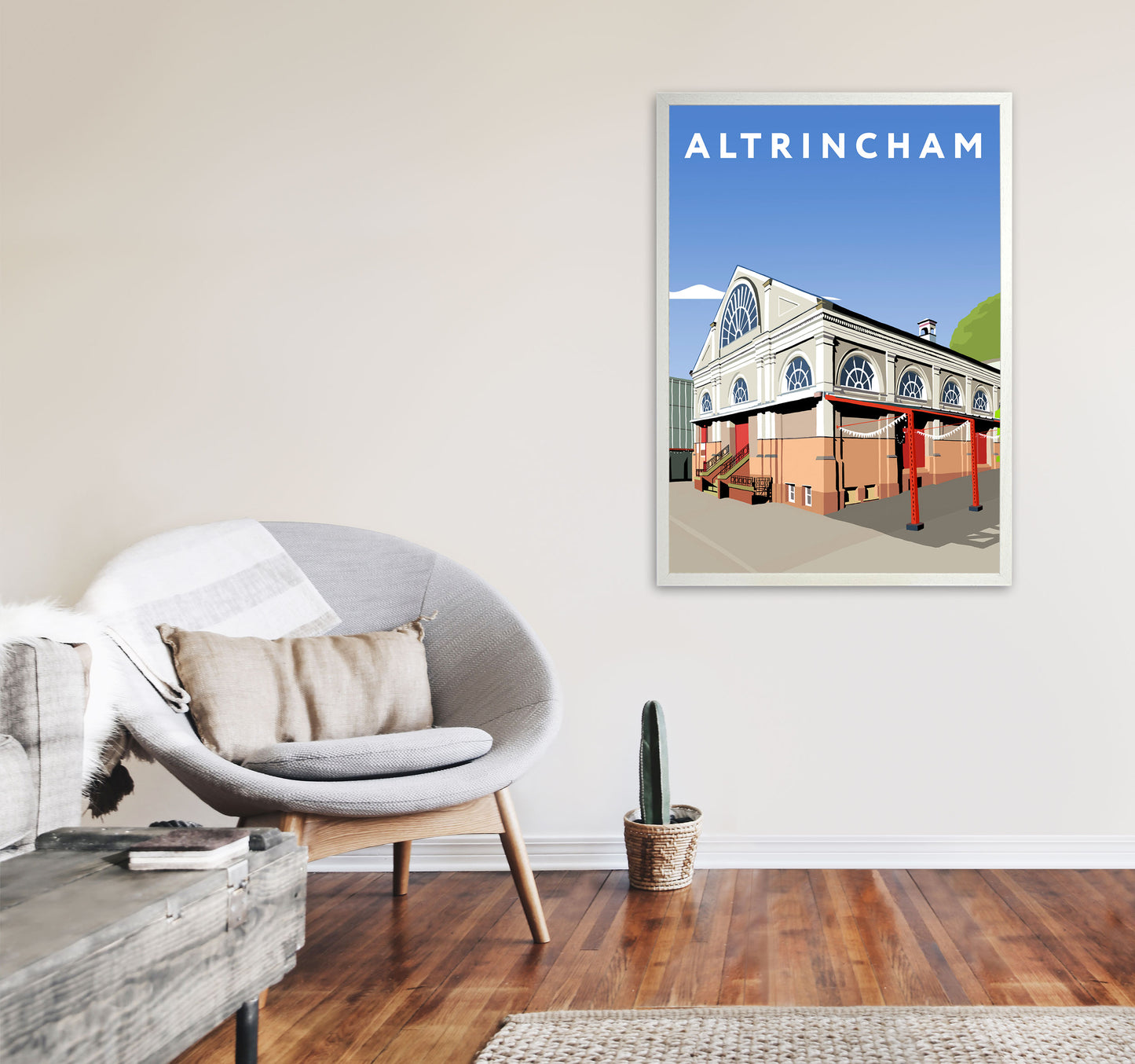 Altrincham Art Print by Richard O'Neill A1 Oak Frame