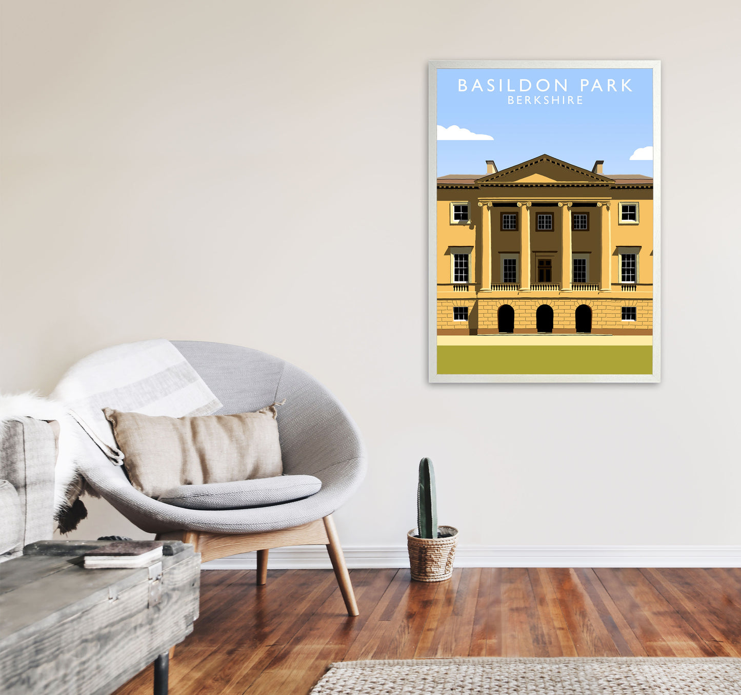 Basildon Park Portrait by Richard O'Neill A1 Oak Frame