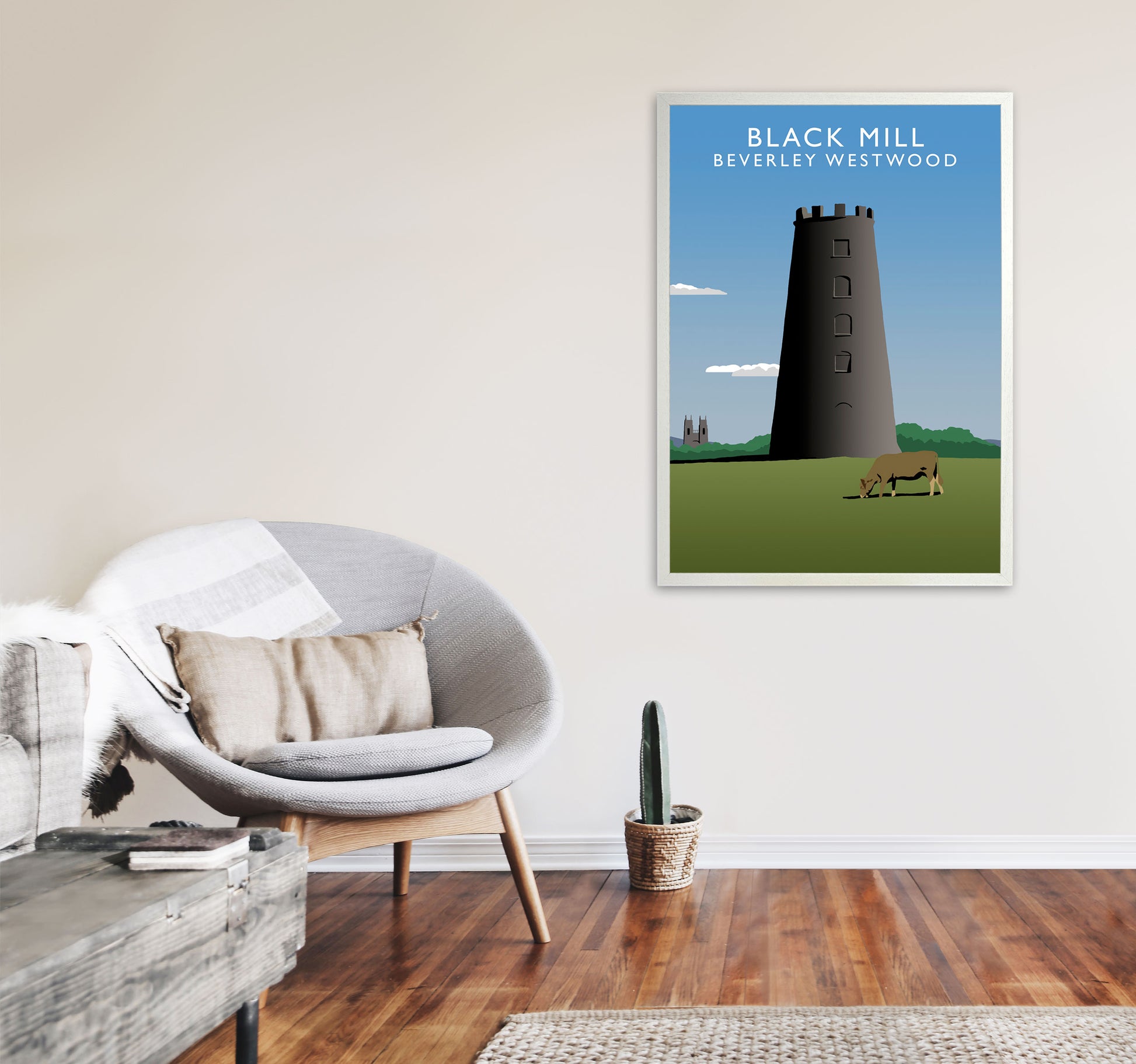 Black Mill Portrait by Richard O'Neill A1 Oak Frame