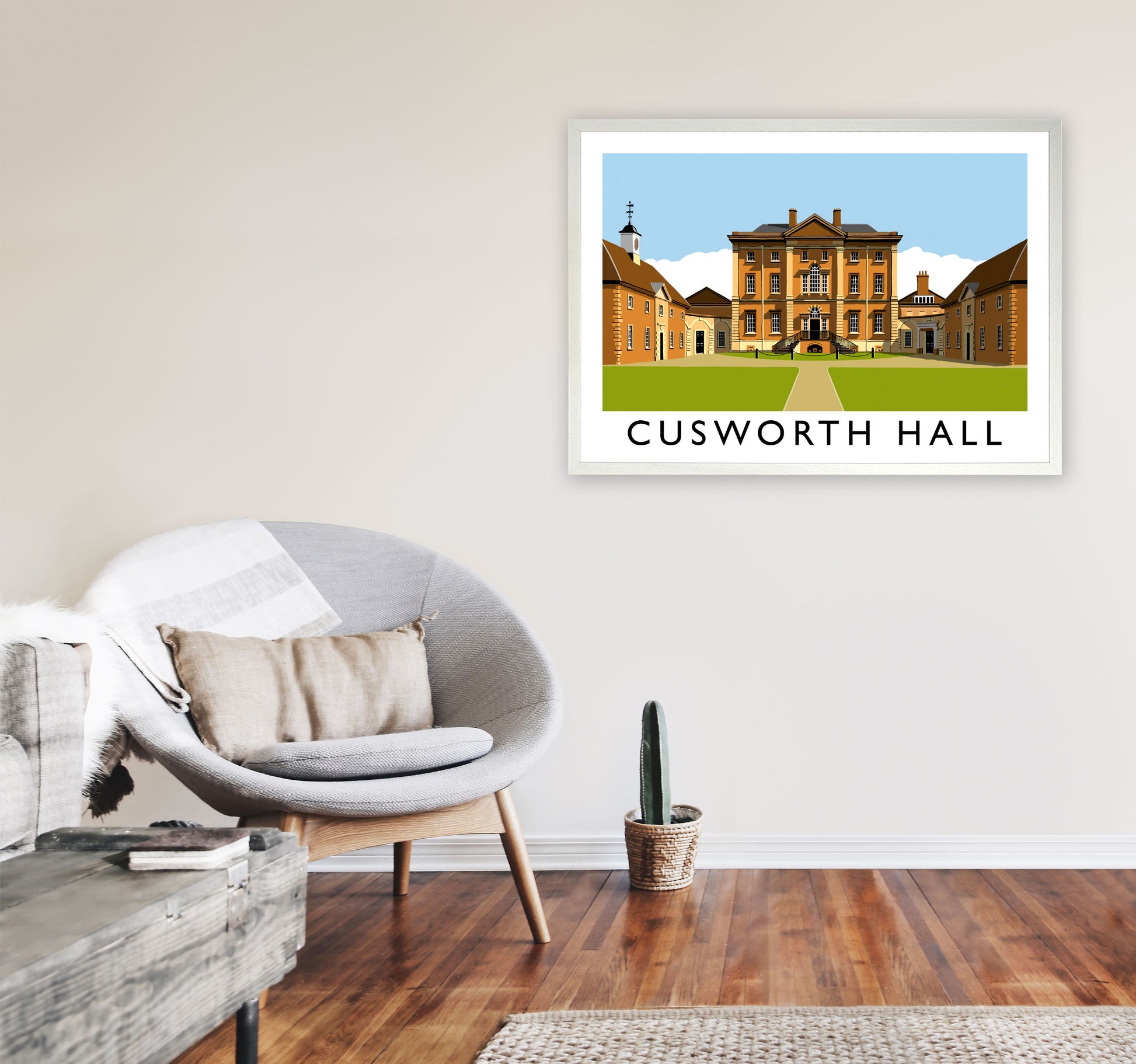 Cusworth Hall Art Print by Richard O'Neill A1 Oak Frame