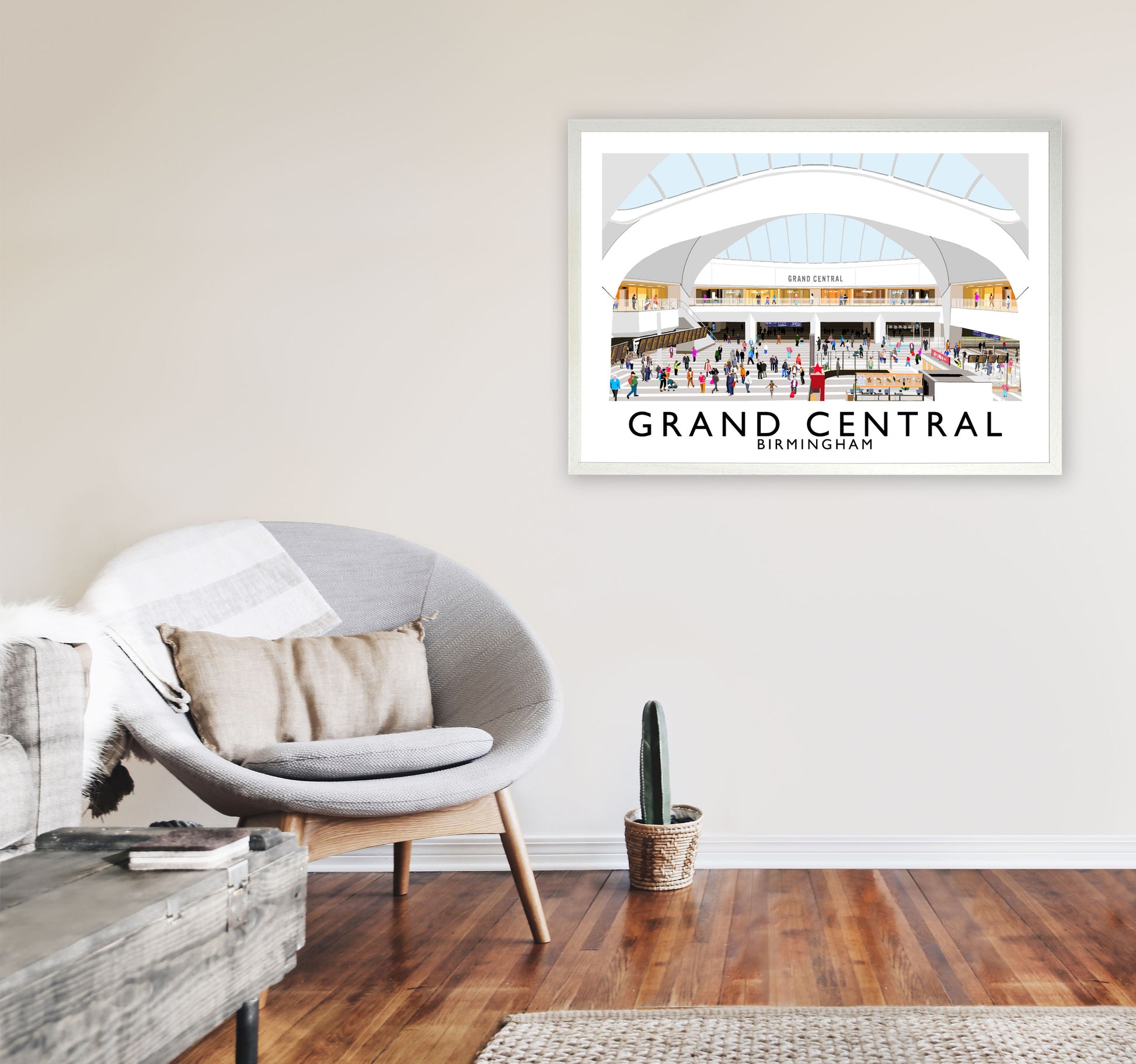 Grand Central Birmingham 2 by Richard O'Neill A1 Oak Frame