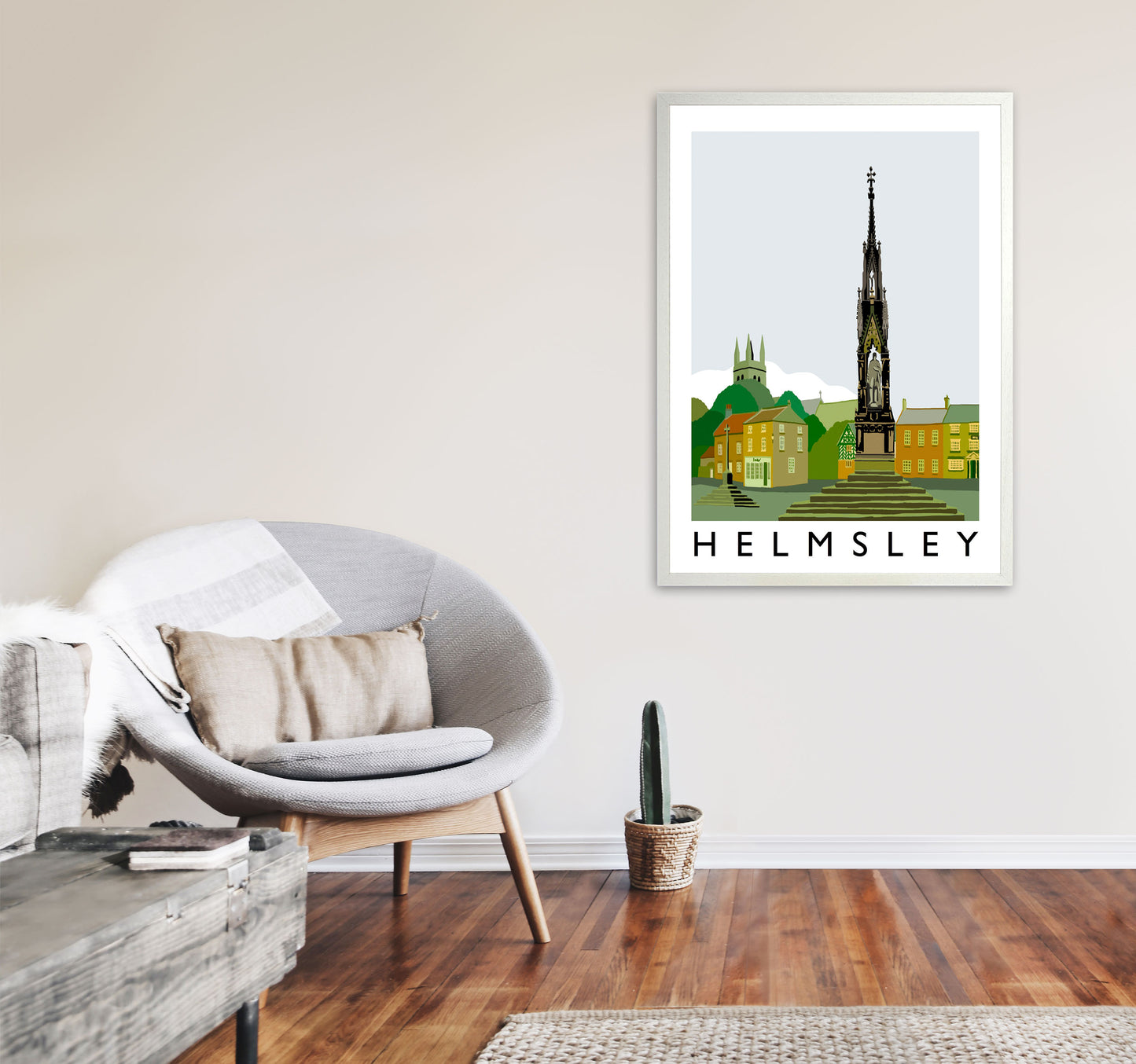 Helmsley Travel Art Print by Richard O'Neill, Framed Wall Art A1 Oak Frame