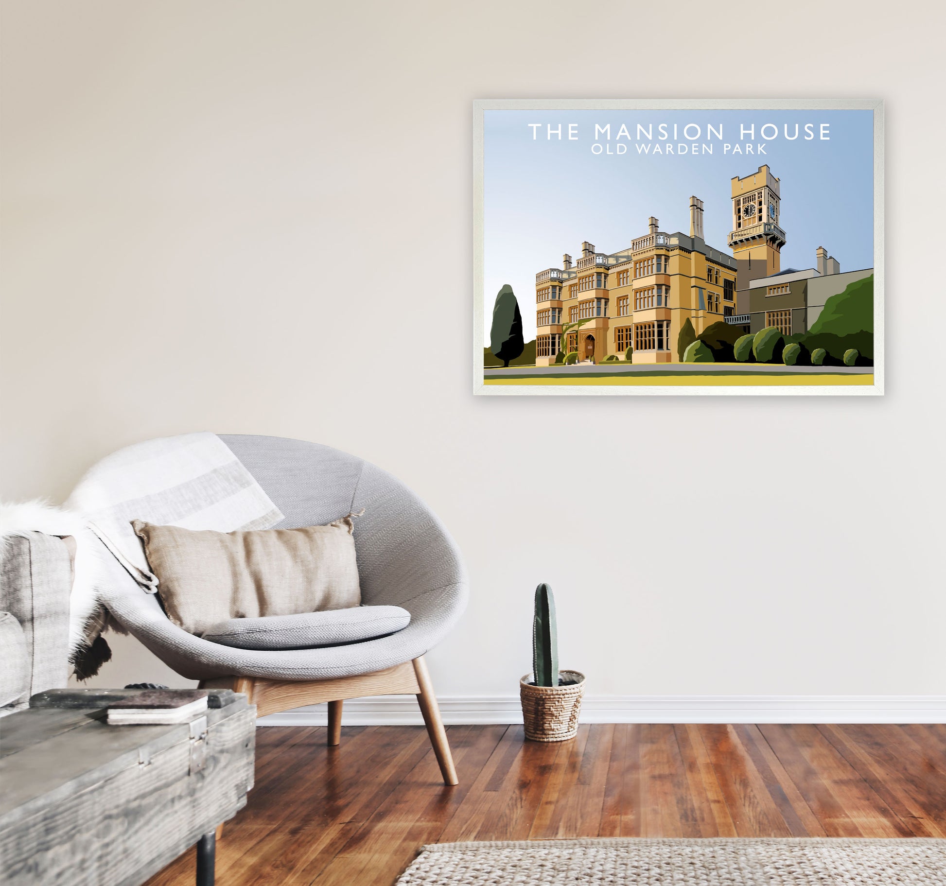 The Mansion House Old Warden Park Travel Art Print by Richard O'Neill A1 Oak Frame