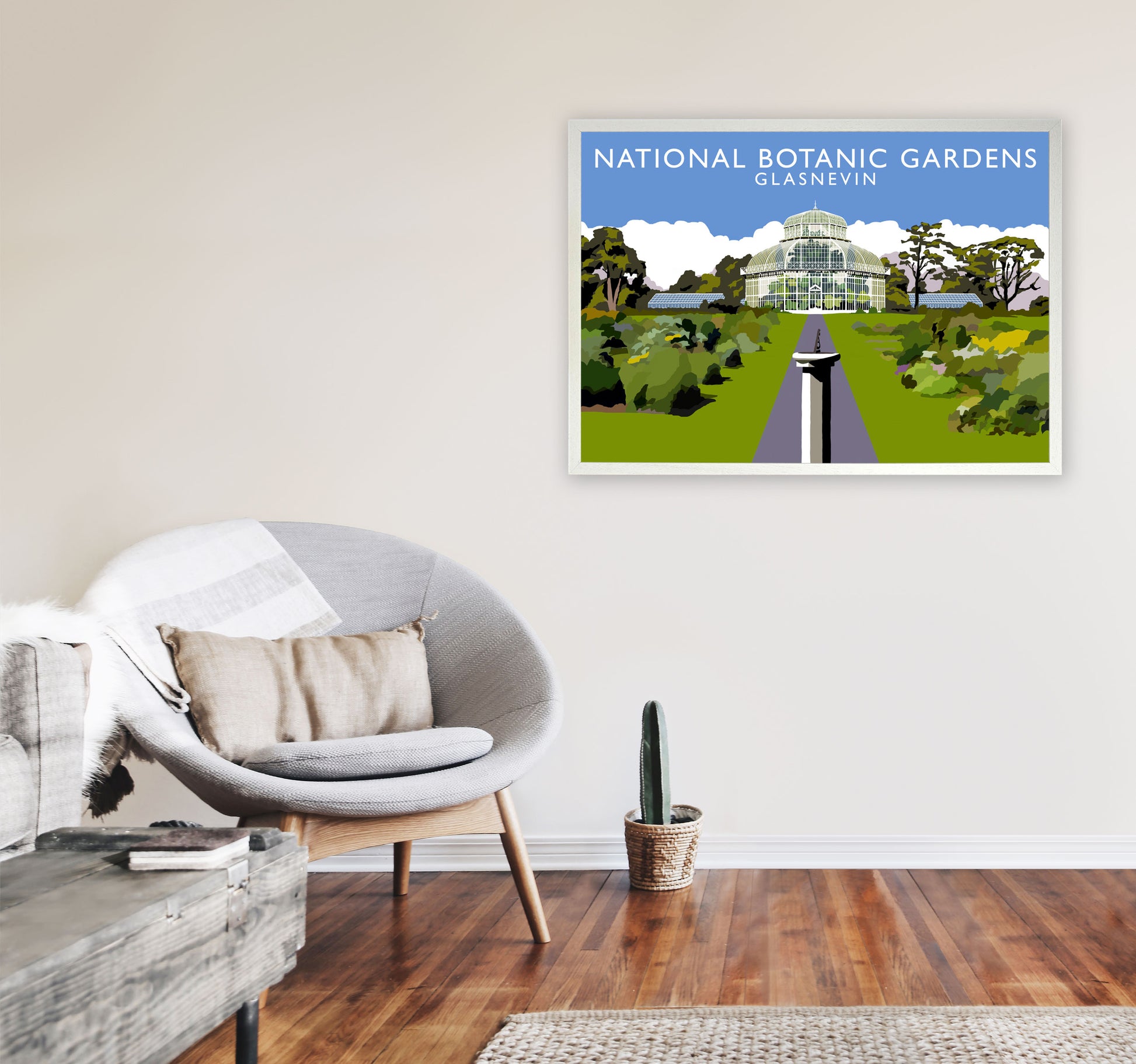 National Botanic Gardens Glasnevin Travel Art Print by Richard O'Neill A1 Oak Frame