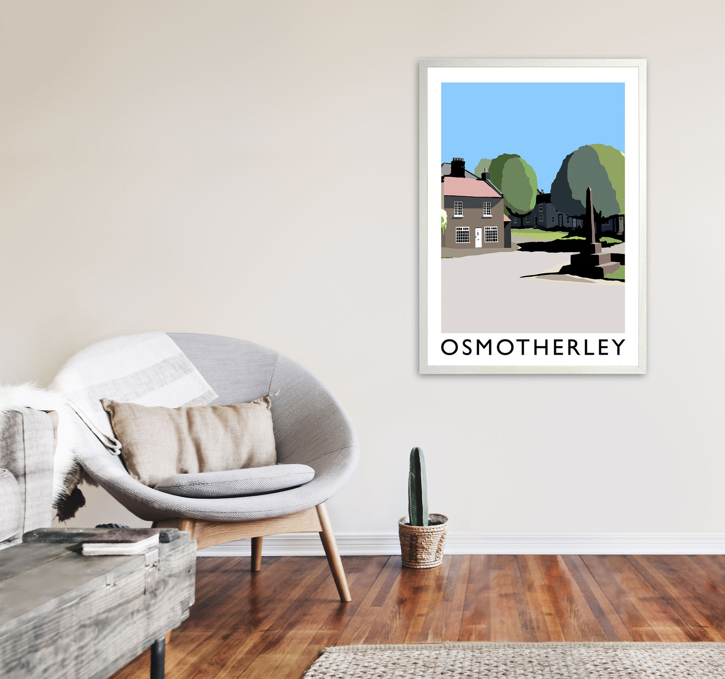 Osmotherley PortraitTravel Art Print by Richard O'Neill, Framed Wall Art A1 Oak Frame