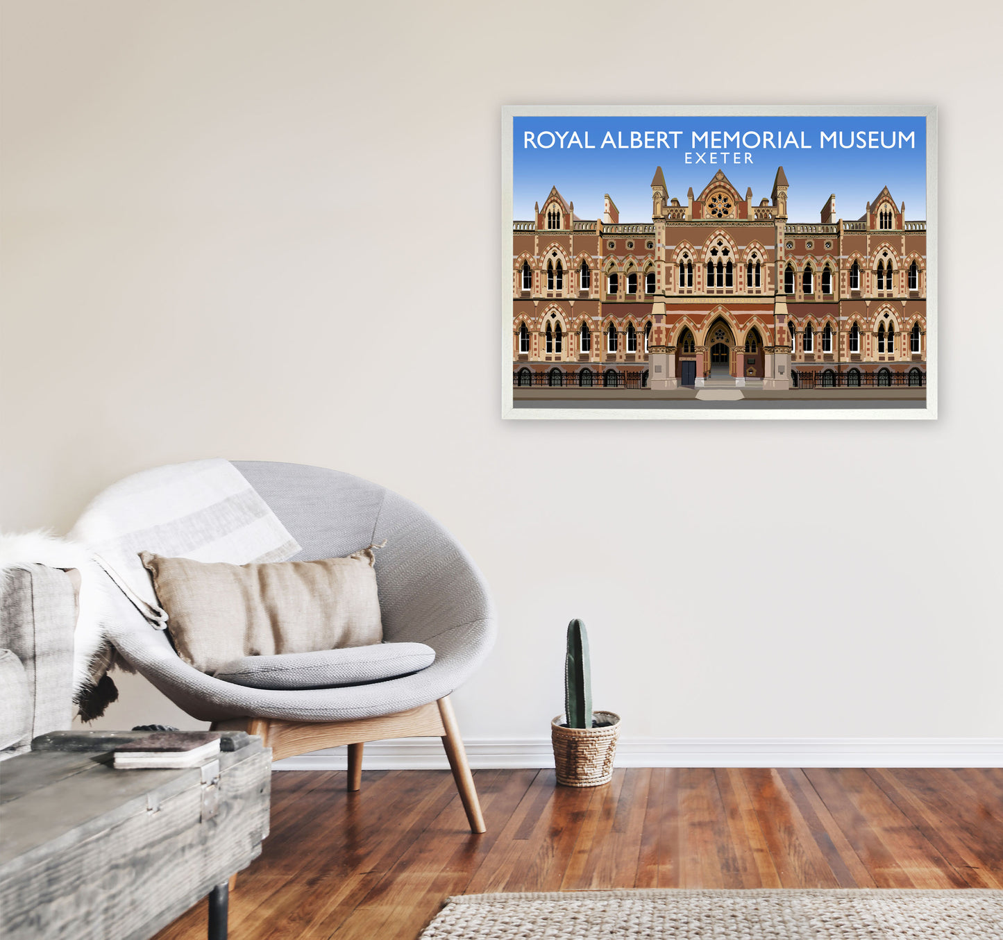 Royal Albert Memorial Museum Exeter Travel Art Print by Richard O'Neill A1 Oak Frame