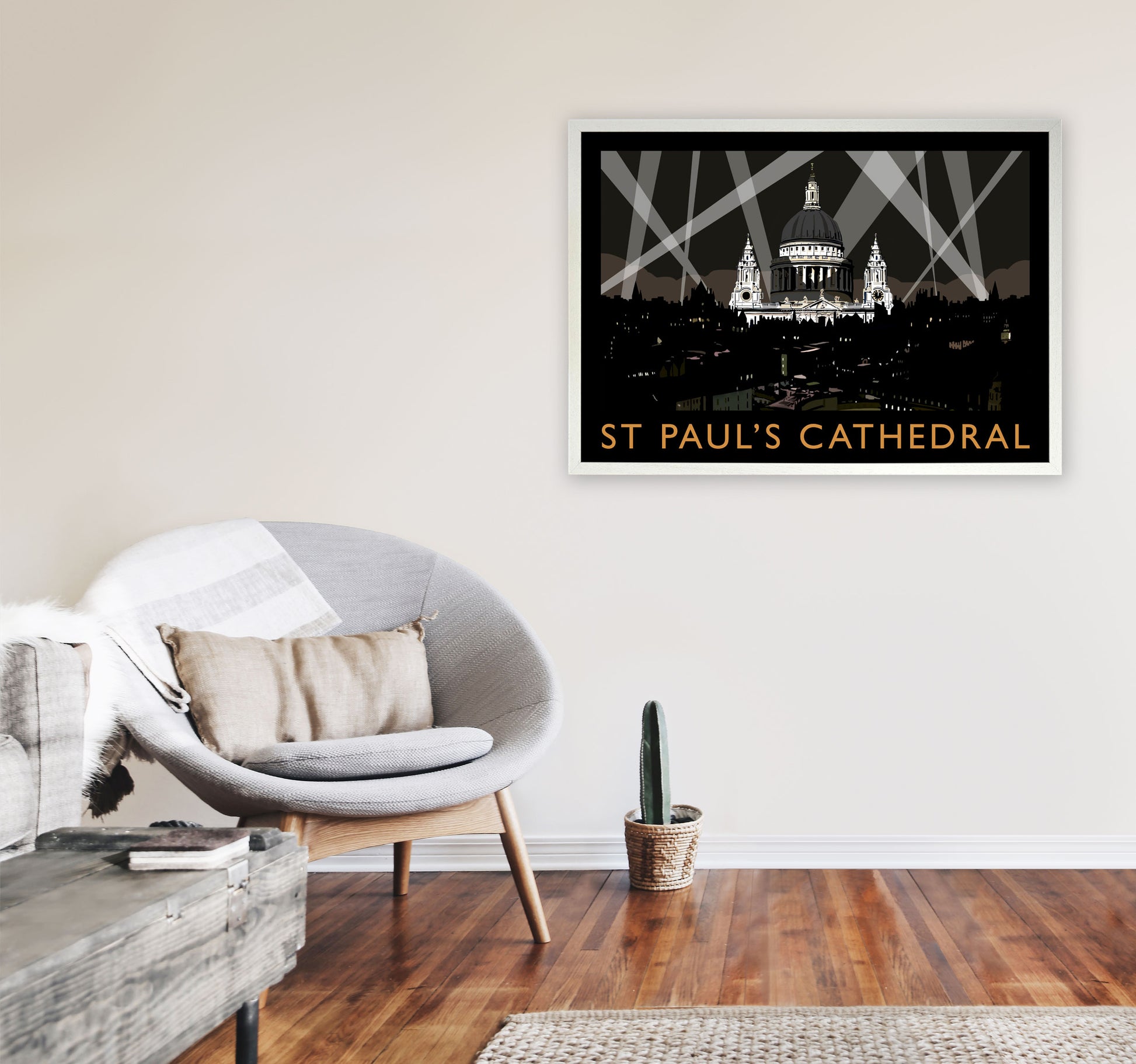 St Paul's Cathedral Framed Digital Art Print by Richard O'Neill A1 Oak Frame