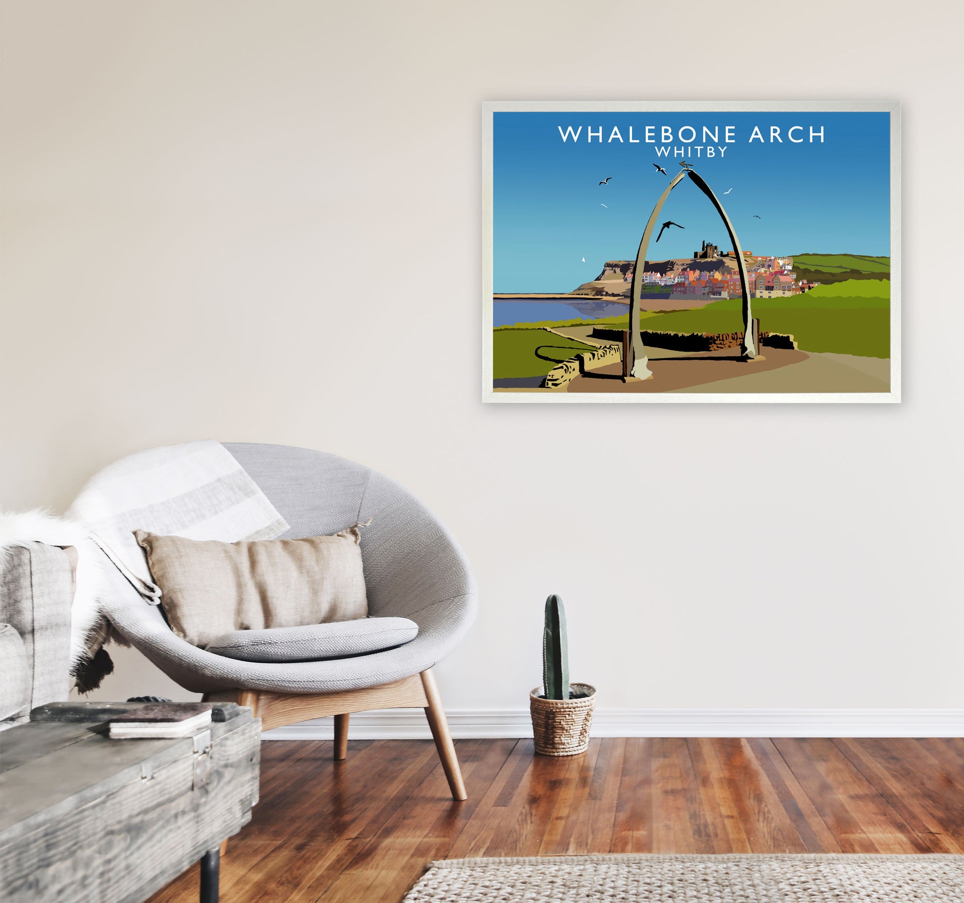 Whalebone Arch Whitby Art Print by Richard O'Neill, Framed Wall Art A1 Oak Frame