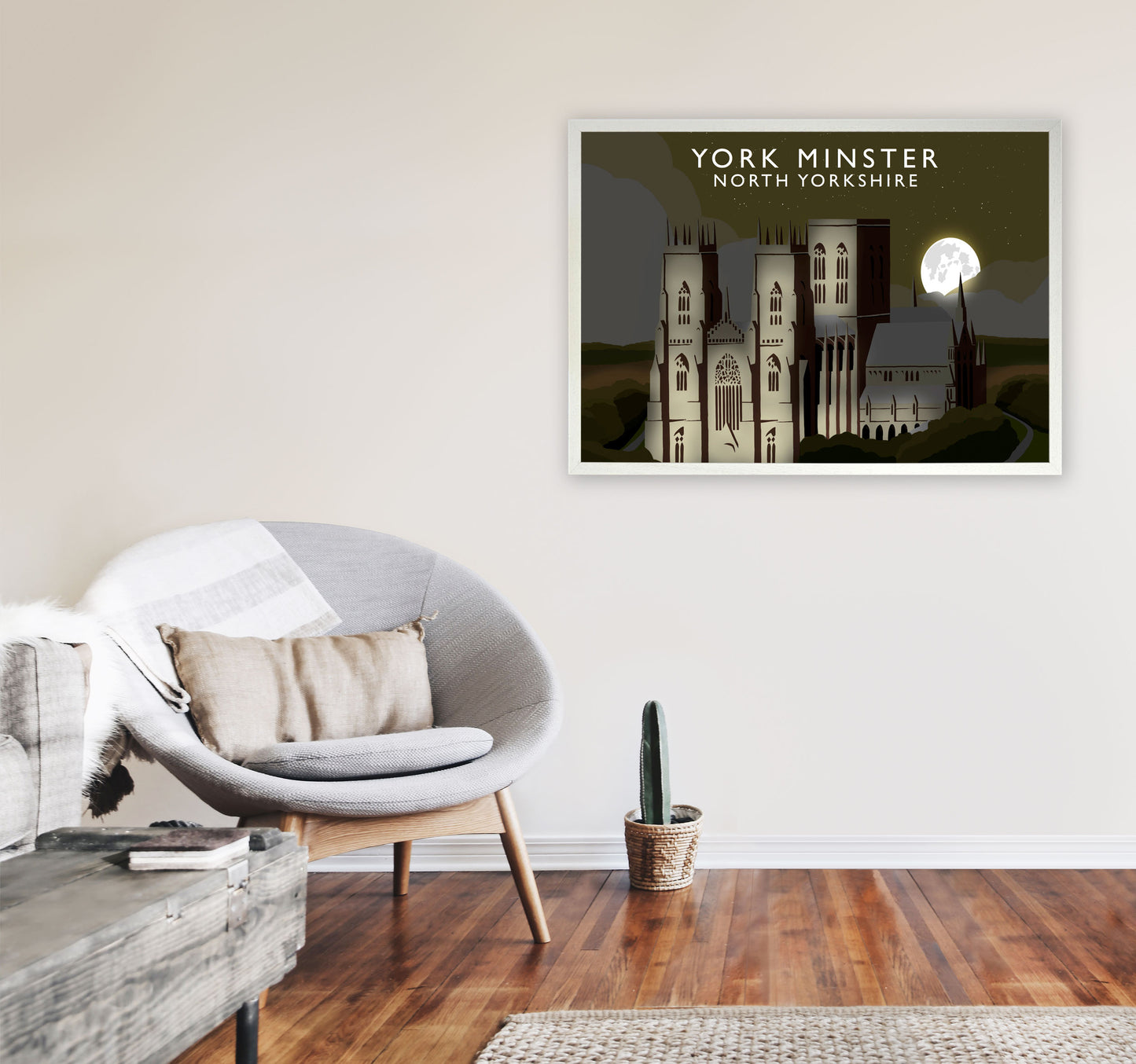 York Minster2 Night Digital Art Print by Richard O'Neill A1 Oak Frame