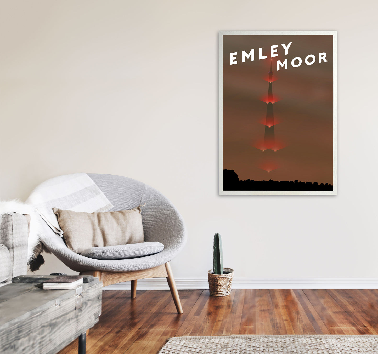 Emley Moor 5 by Richard O'Neill A1 Oak Frame